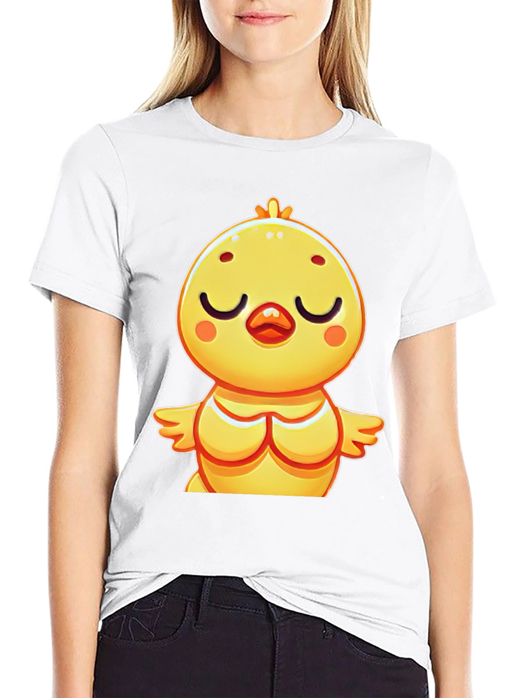Cute Chick Graphic Tee - Relaxed Fit Black T-Shirt