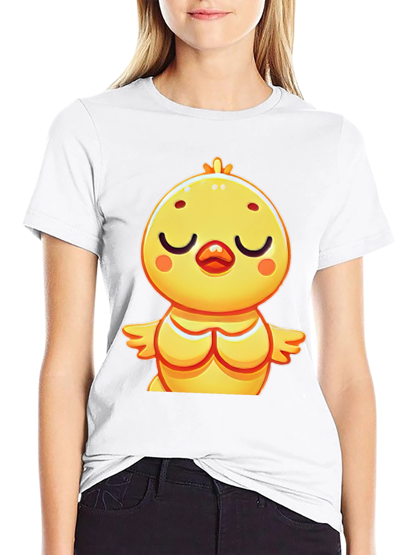 Cute Chick Graphic Tee - Relaxed Fit Black T-Shirt