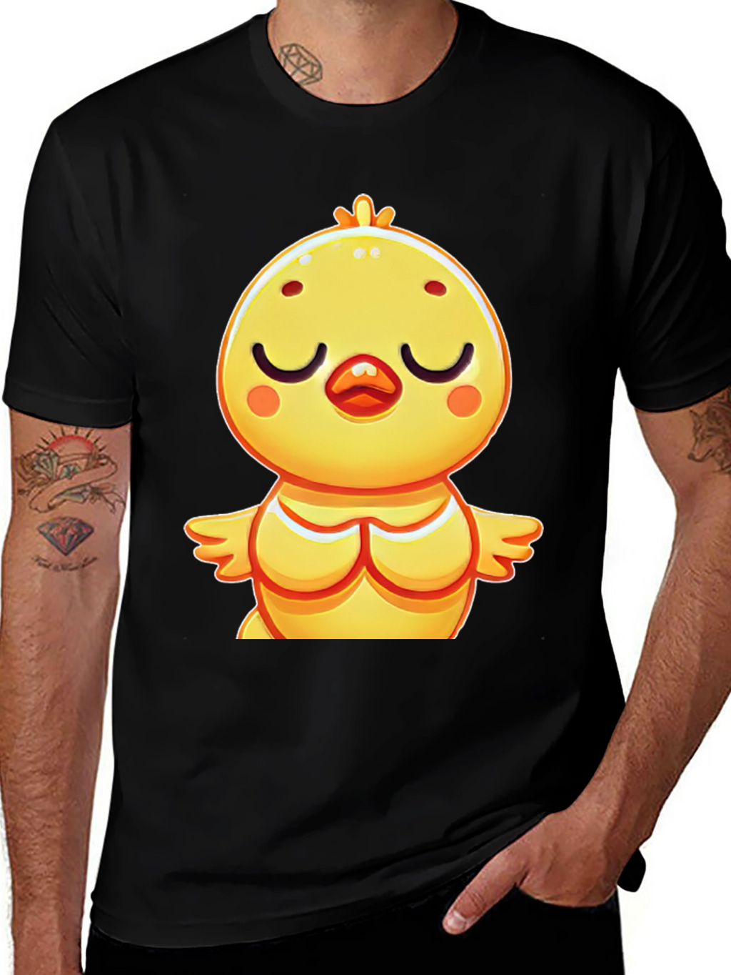 Cute Chick Graphic Tee - Relaxed Fit Black T-Shirt