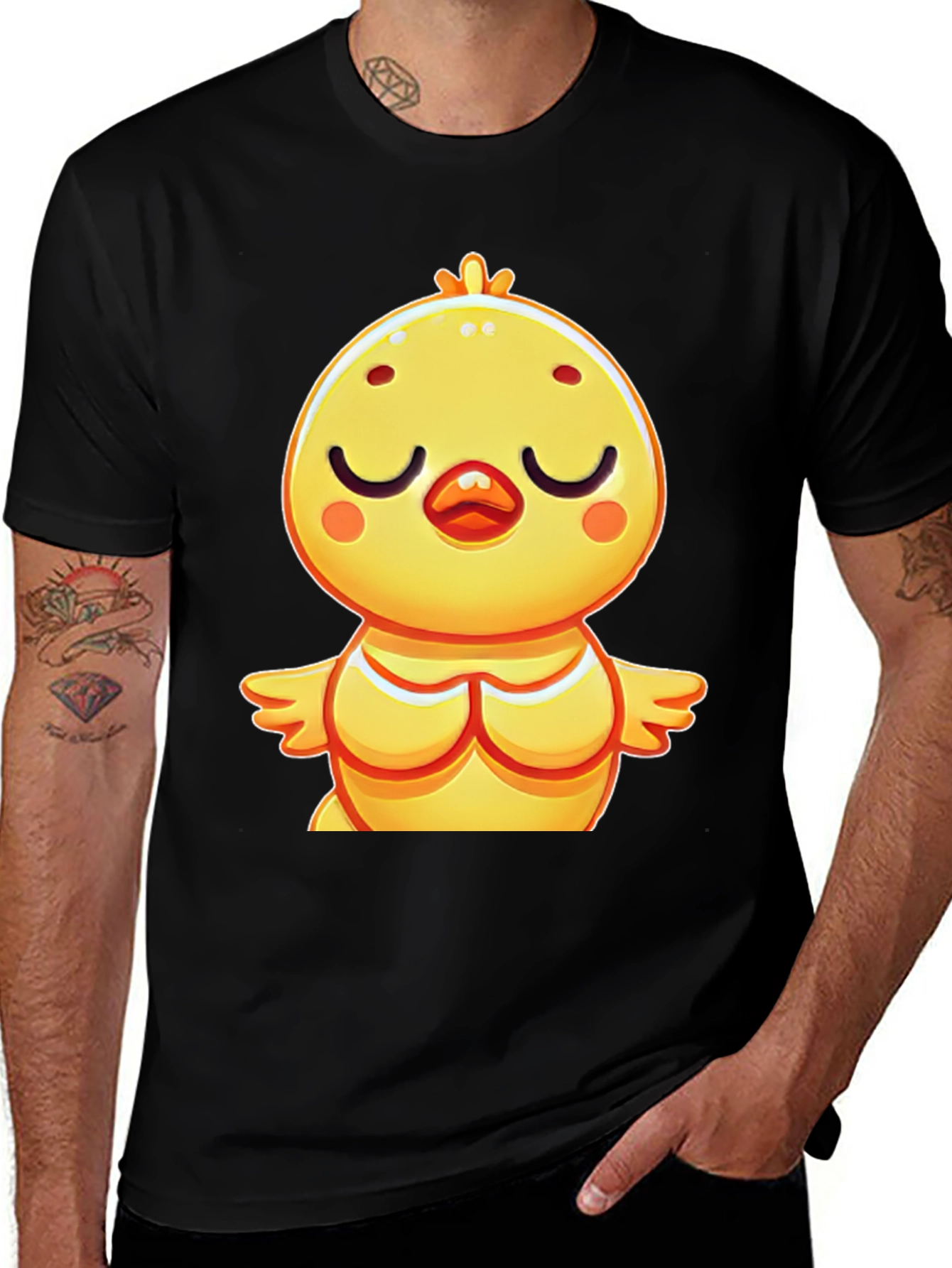 Cute Chick Graphic Tee - Relaxed Fit Black T-Shirt