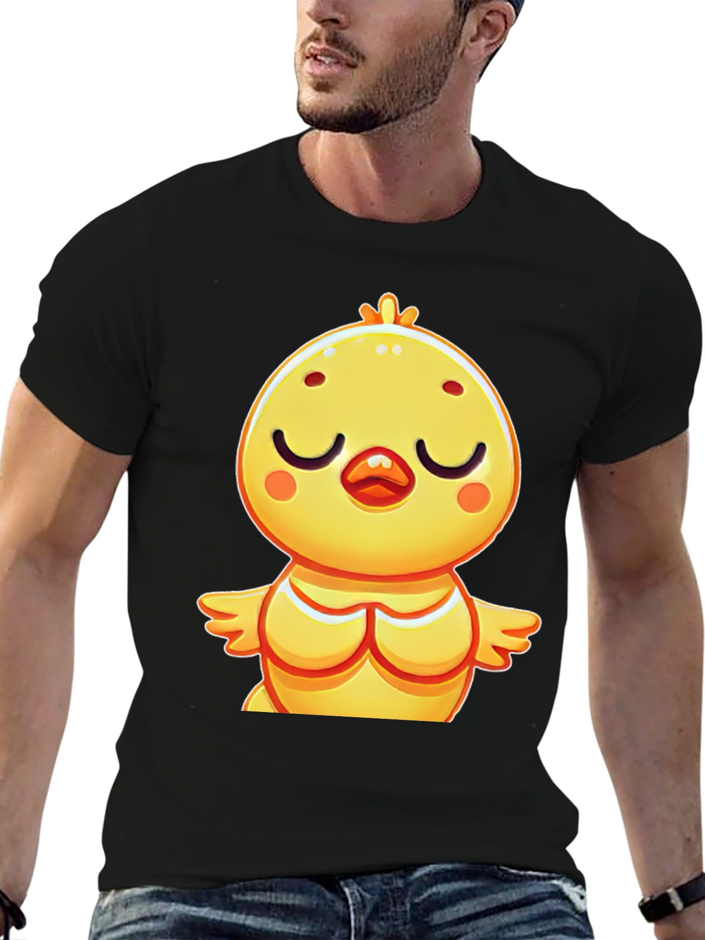 Cute Chick Graphic Tee - Relaxed Fit Black T-Shirt