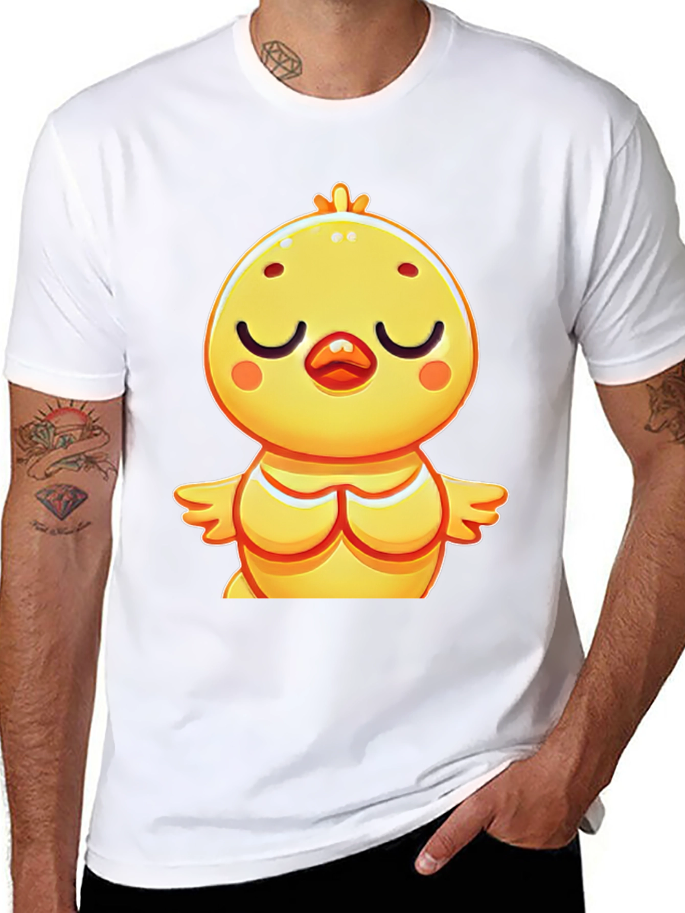 Cute Chick Graphic Tee - Relaxed Fit Black T-Shirt