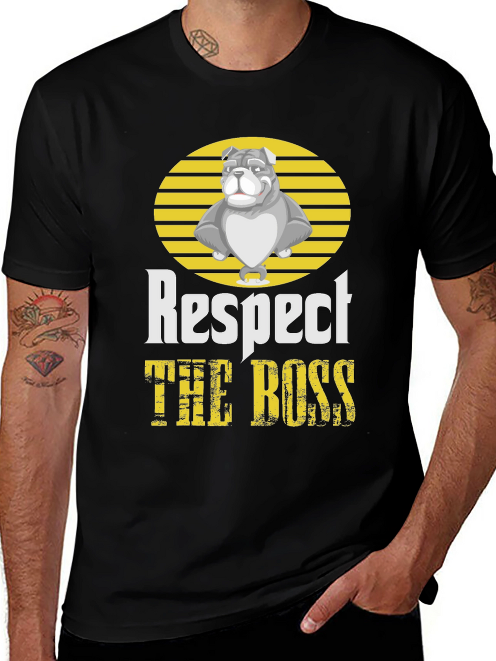 Bulldog “The Boss” T-Shirt – Bold Respect Dog Graphic Tee