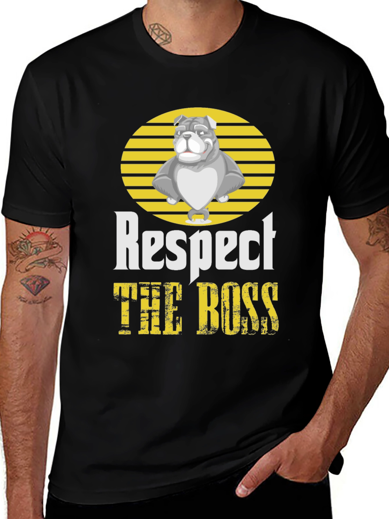 Bulldog “The Boss” T-Shirt – Bold Respect Dog Graphic Tee