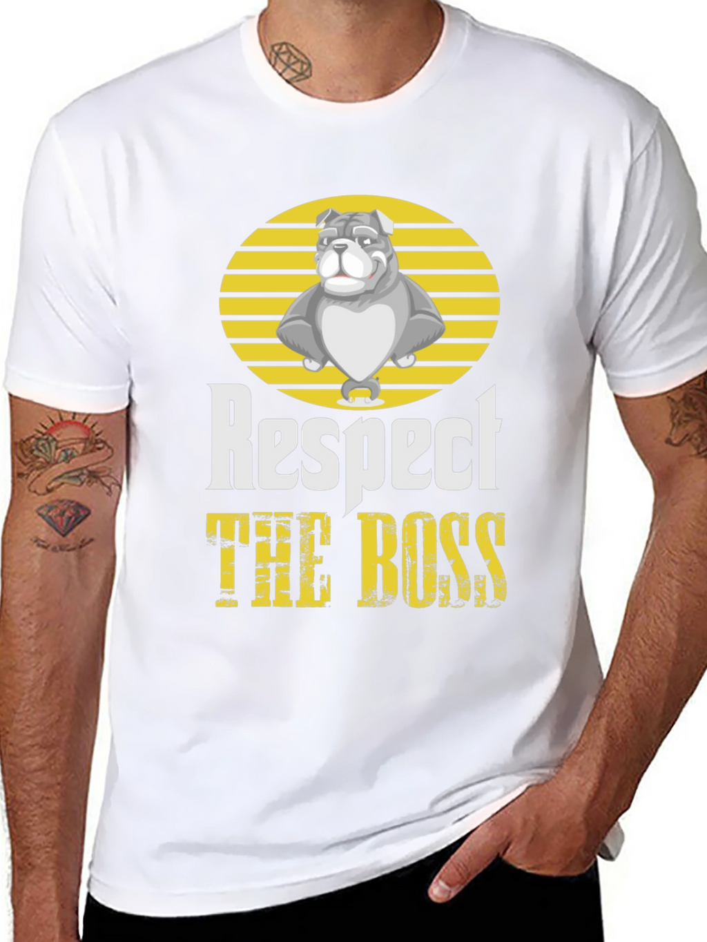 Bulldog “The Boss” T-Shirt – Bold Respect Dog Graphic Tee