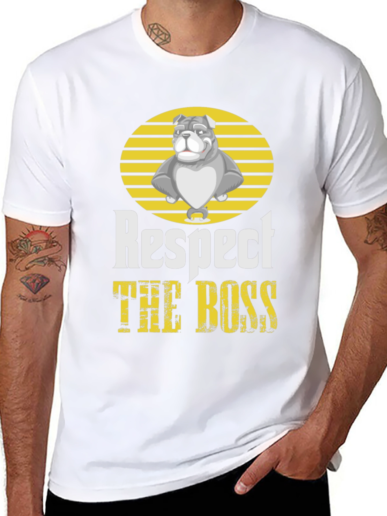 Bulldog “The Boss” T-Shirt – Bold Respect Dog Graphic Tee