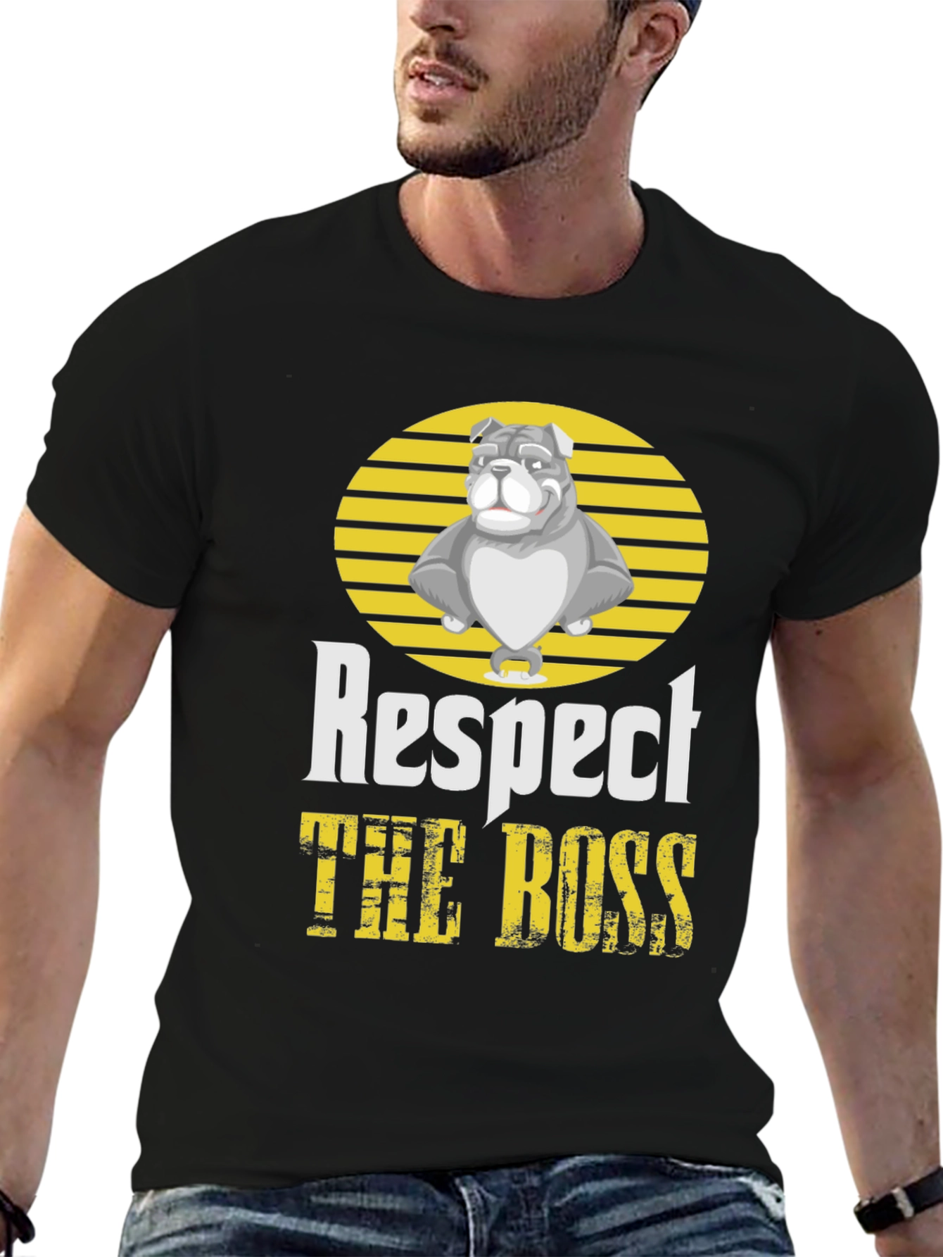 Bulldog “The Boss” T-Shirt – Bold Respect Dog Graphic Tee