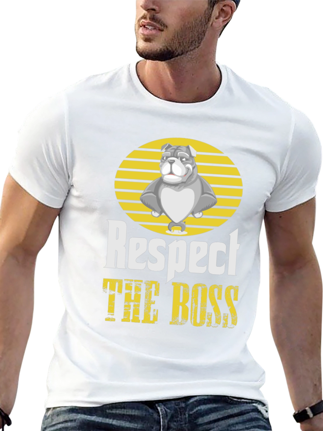 Bulldog “The Boss” T-Shirt – Bold Respect Dog Graphic Tee