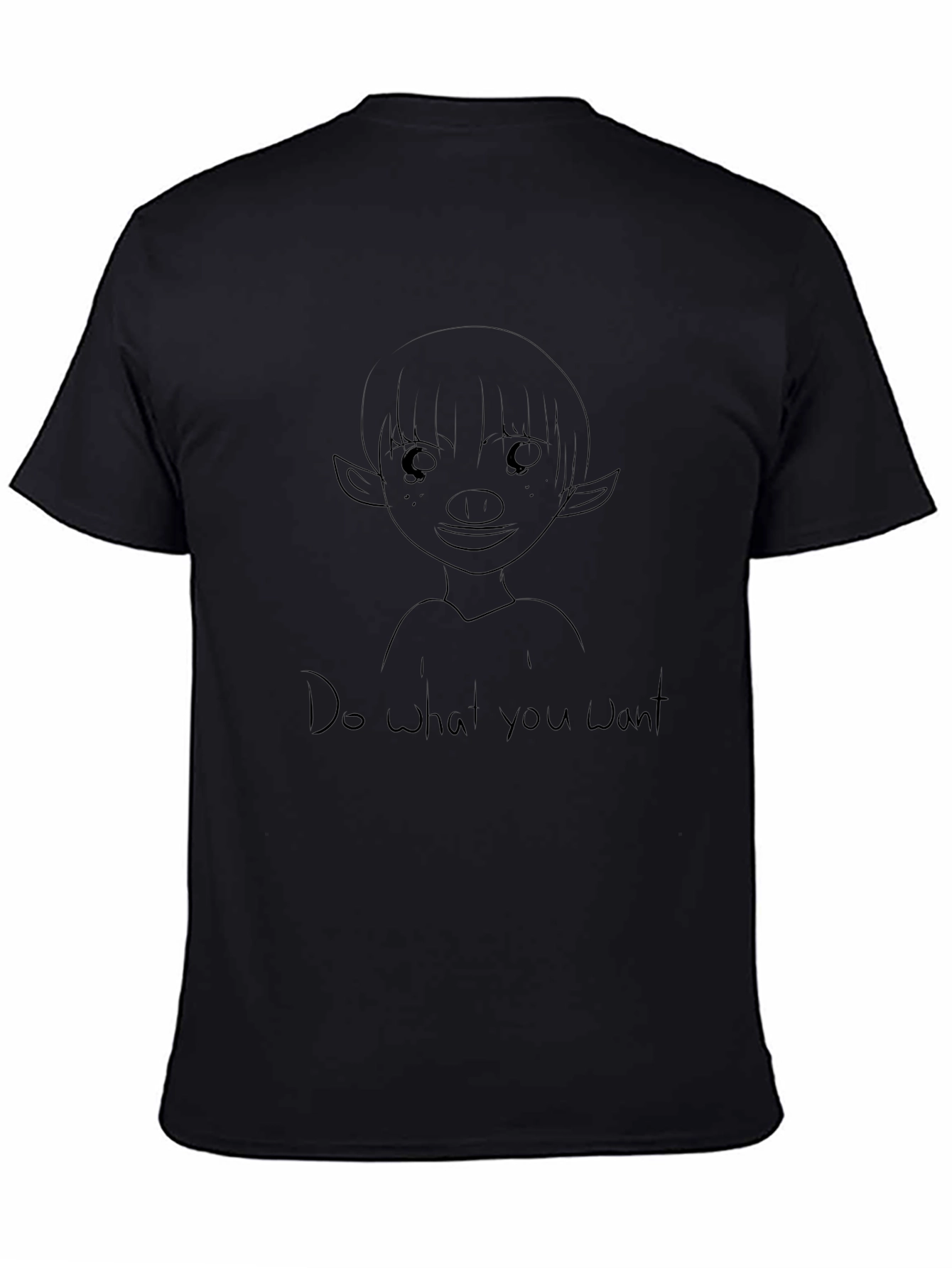 Whimsical Graphic Tee - Do What You Want Black T-Shirt