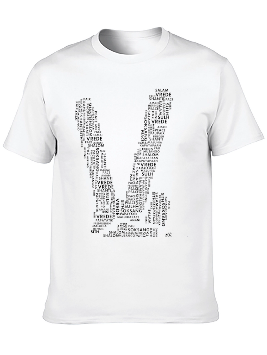 Peace Word Art T-Shirt - Black Graphic Tee