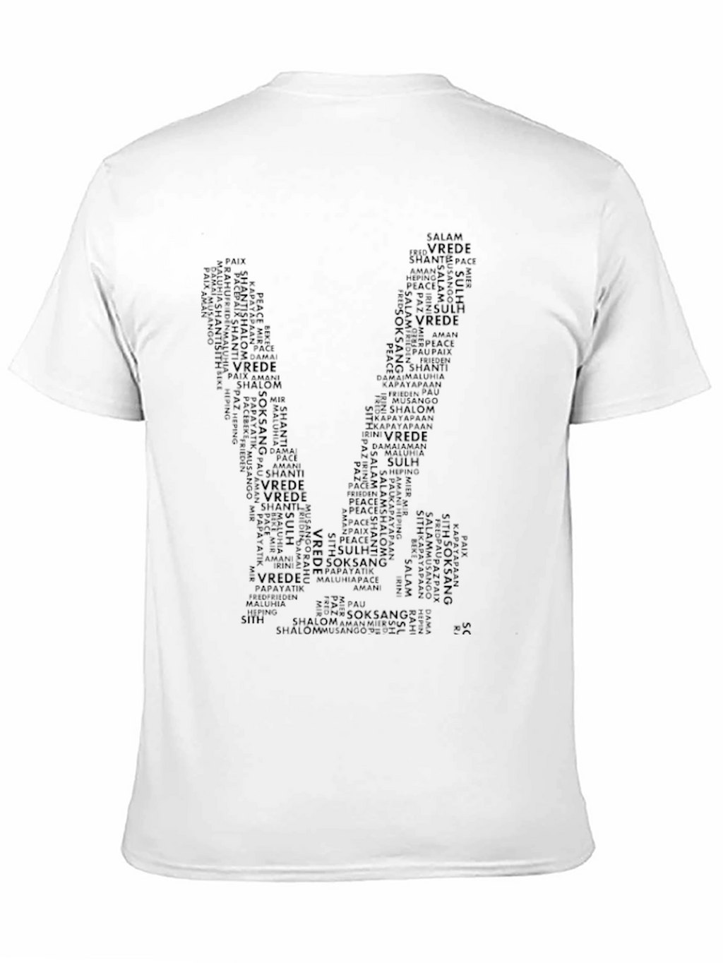 Peace Word Art T-Shirt - Black Graphic Tee