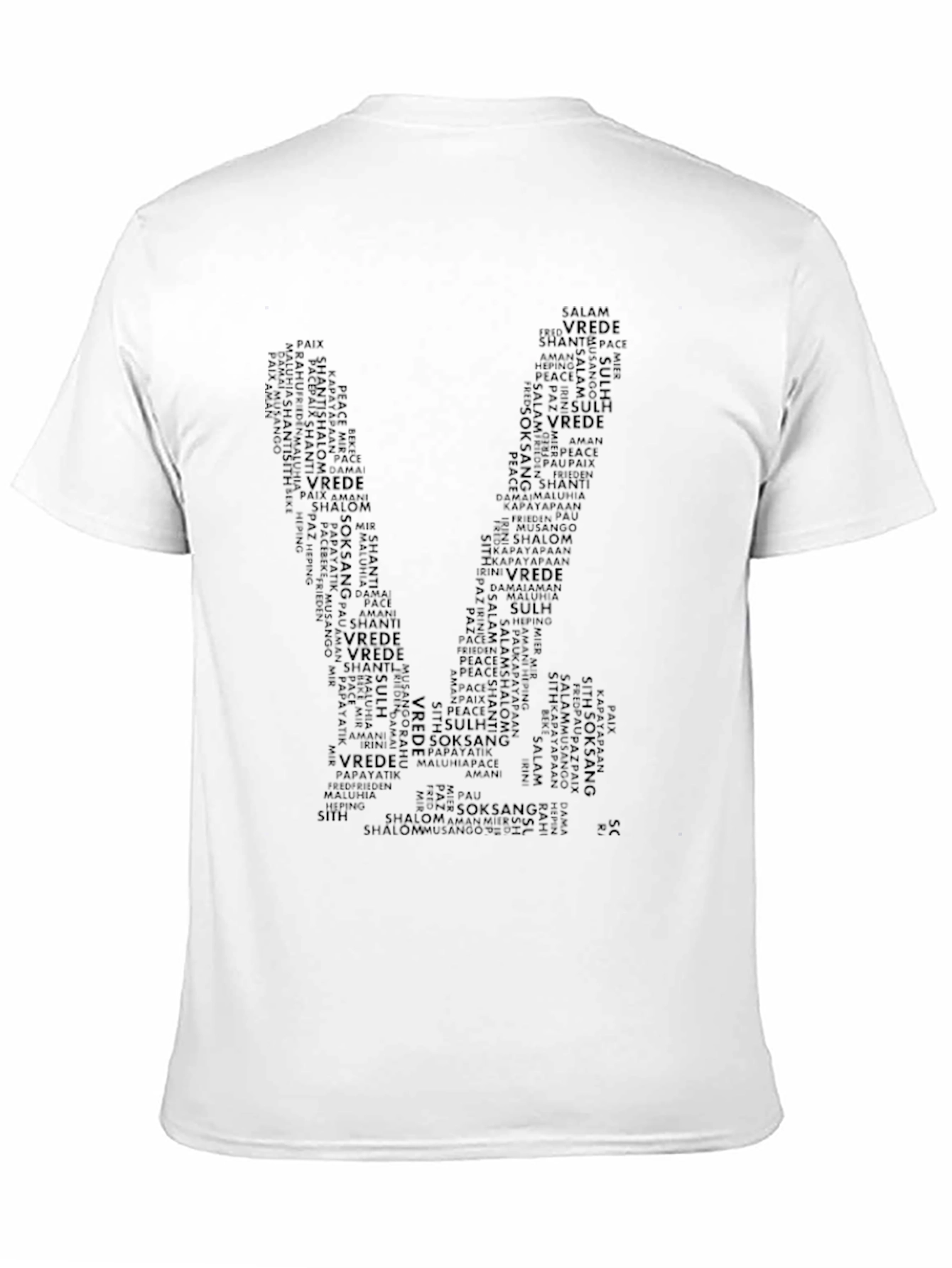 Peace Word Art T-Shirt - Black Graphic Tee