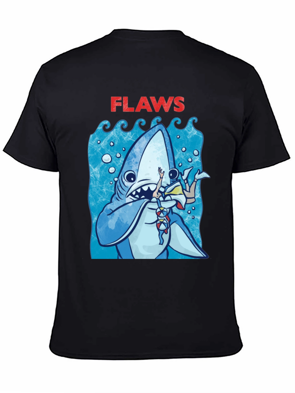 Shark Flaws Graphic Tee - Cartoon Shark Design