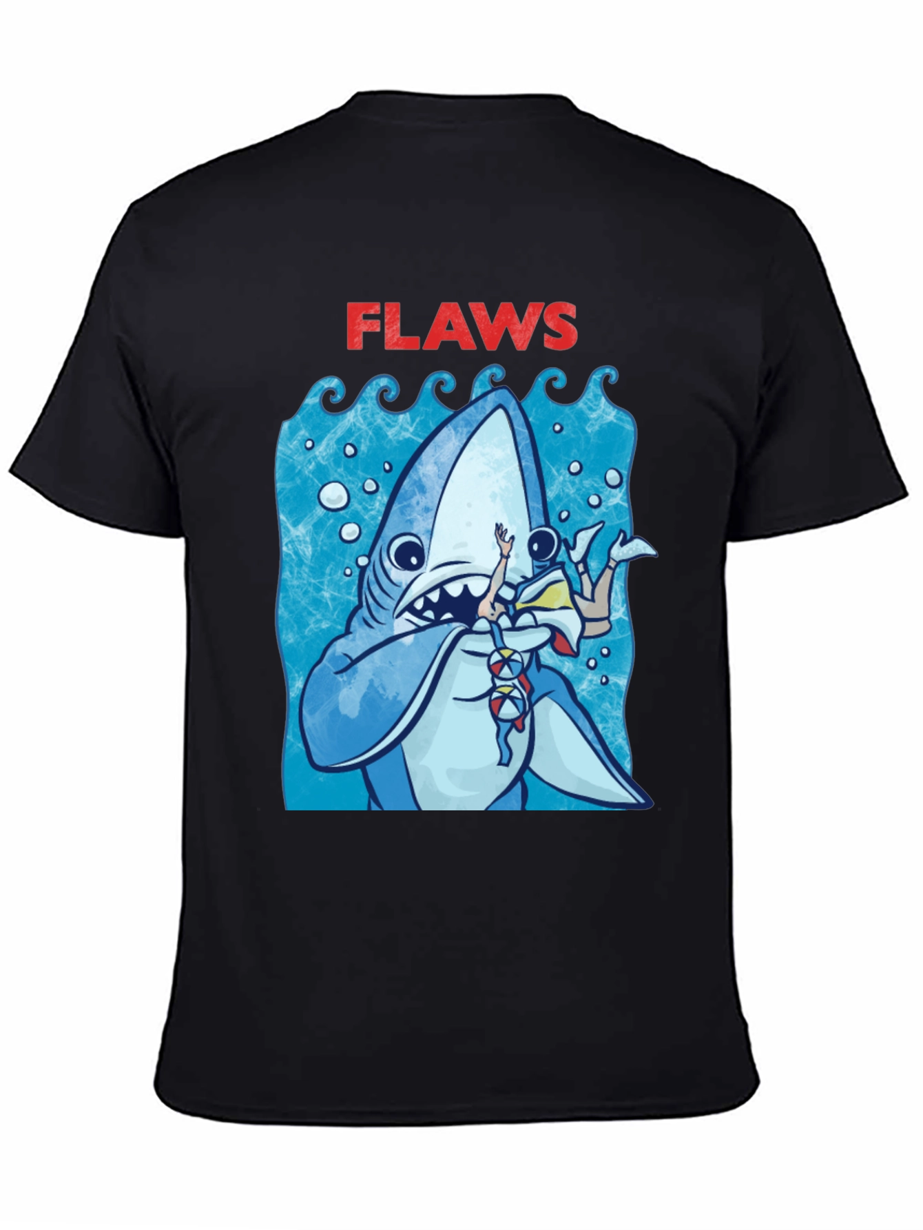 Shark Flaws Graphic Tee - Cartoon Shark Design