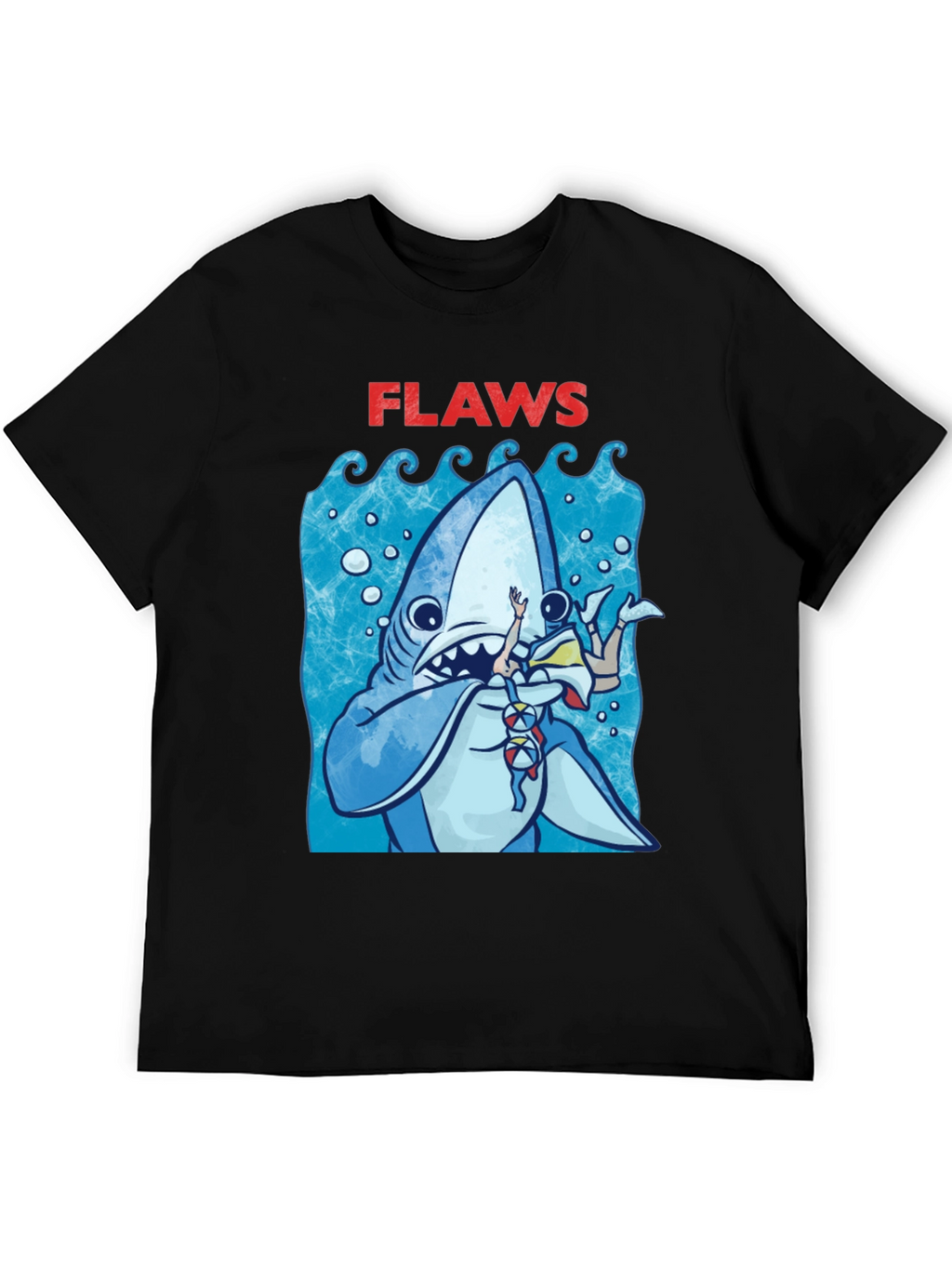 Shark Flaws Graphic Tee - Cartoon Shark Design