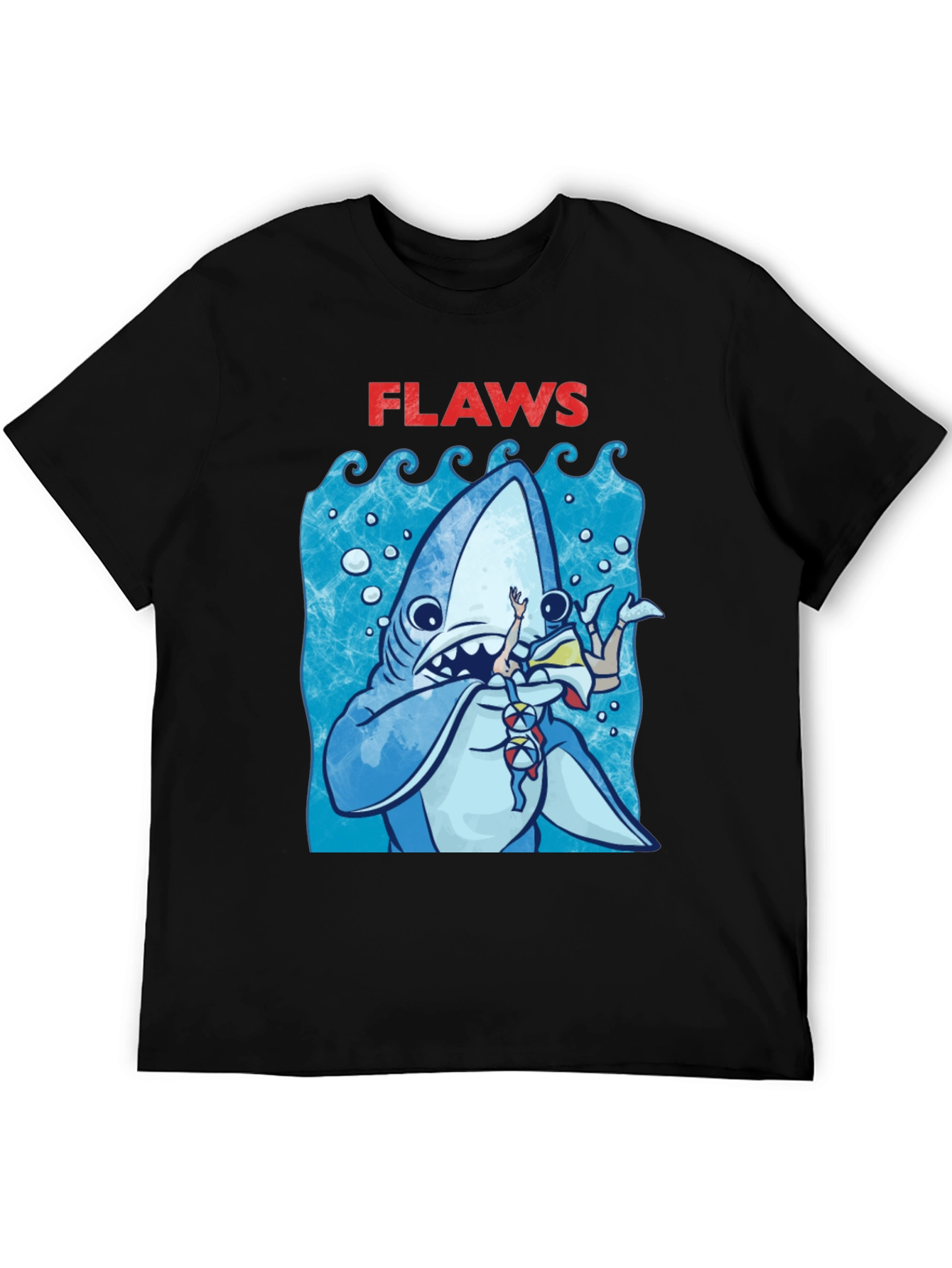 Shark Flaws Graphic Tee - Cartoon Shark Design