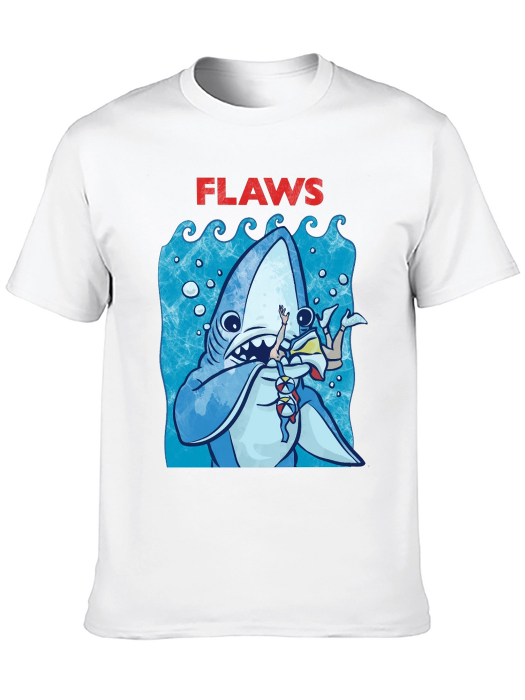 Shark Flaws Graphic Tee - Cartoon Shark Design