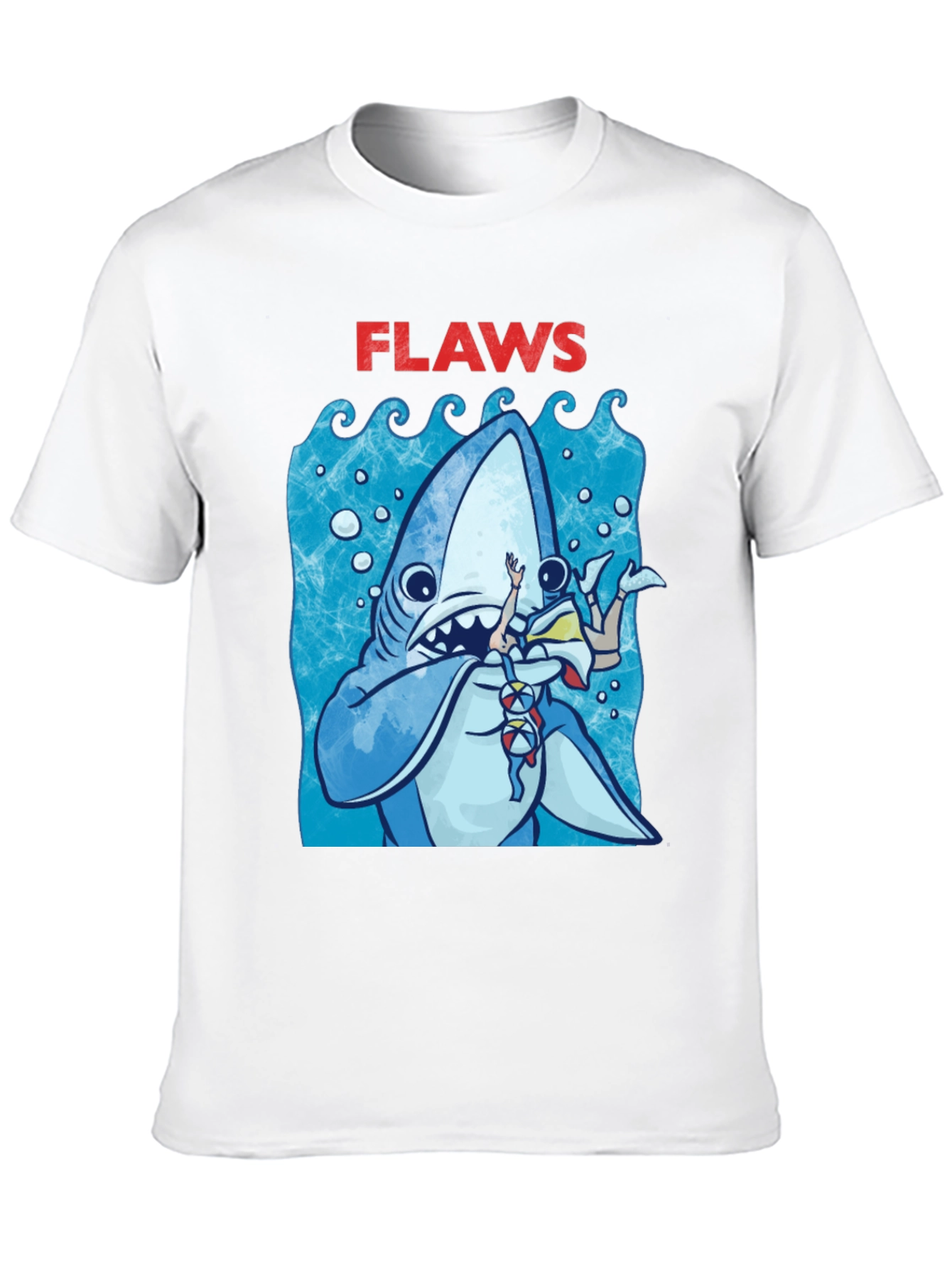 Shark Flaws Graphic Tee - Cartoon Shark Design