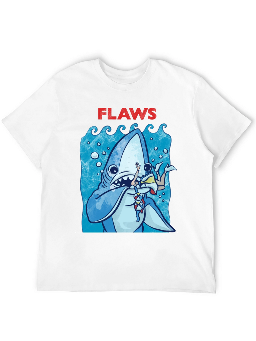 Shark Flaws Graphic Tee - Cartoon Shark Design