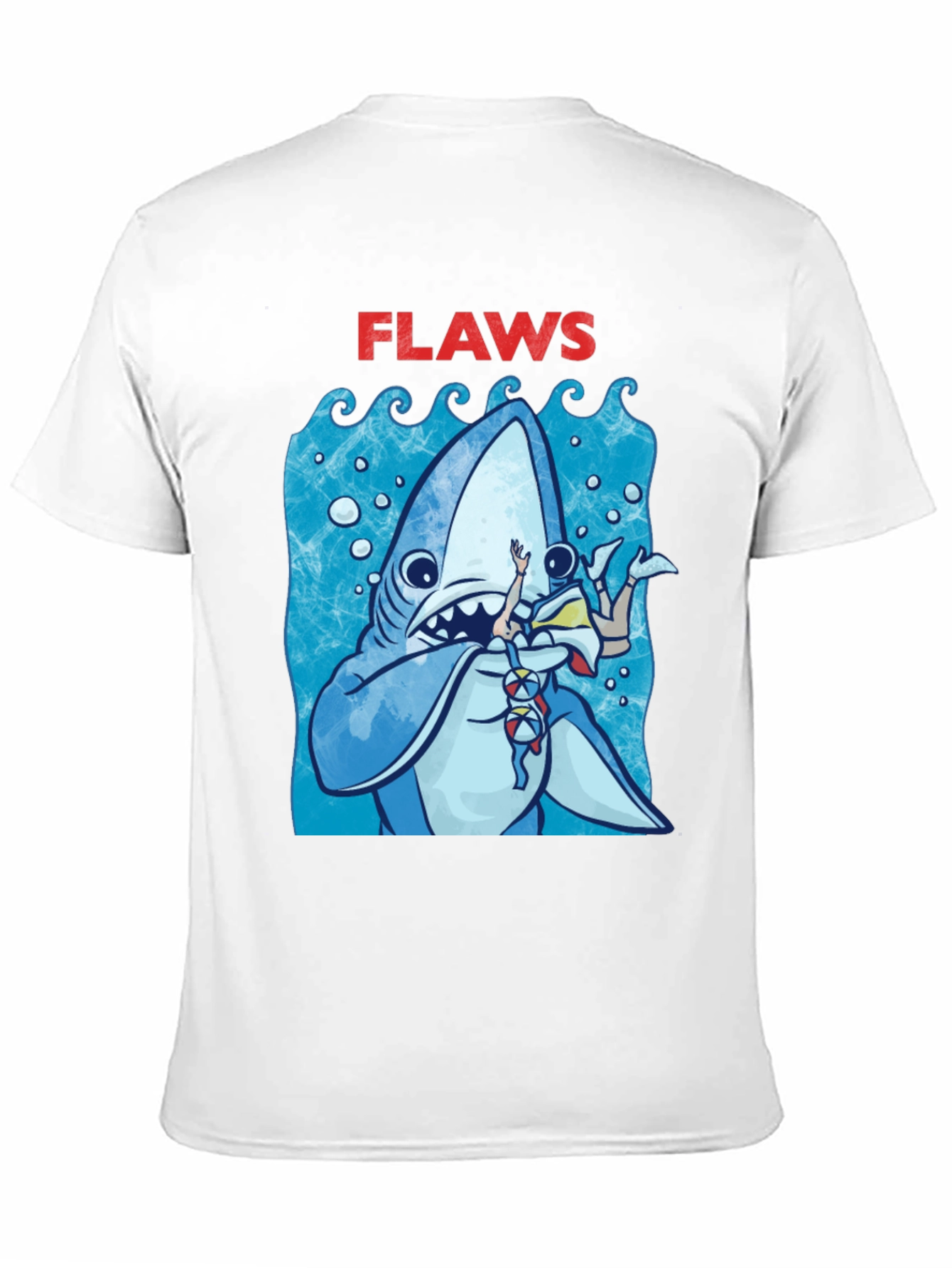 Shark Flaws Graphic Tee - Cartoon Shark Design