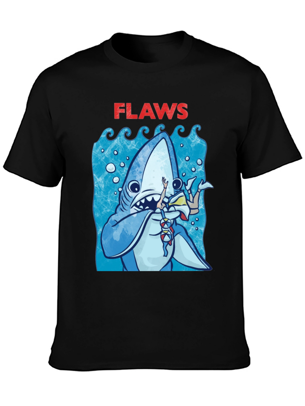 Shark Flaws Graphic Tee - Cartoon Shark Design