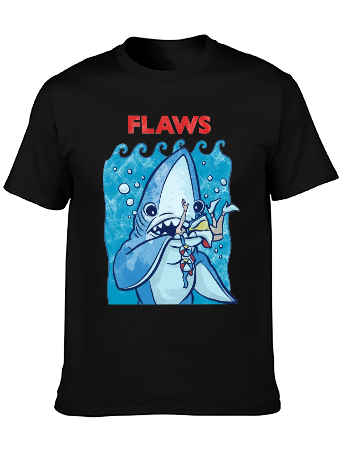 Shark Flaws Graphic Tee - Cartoon Shark Design