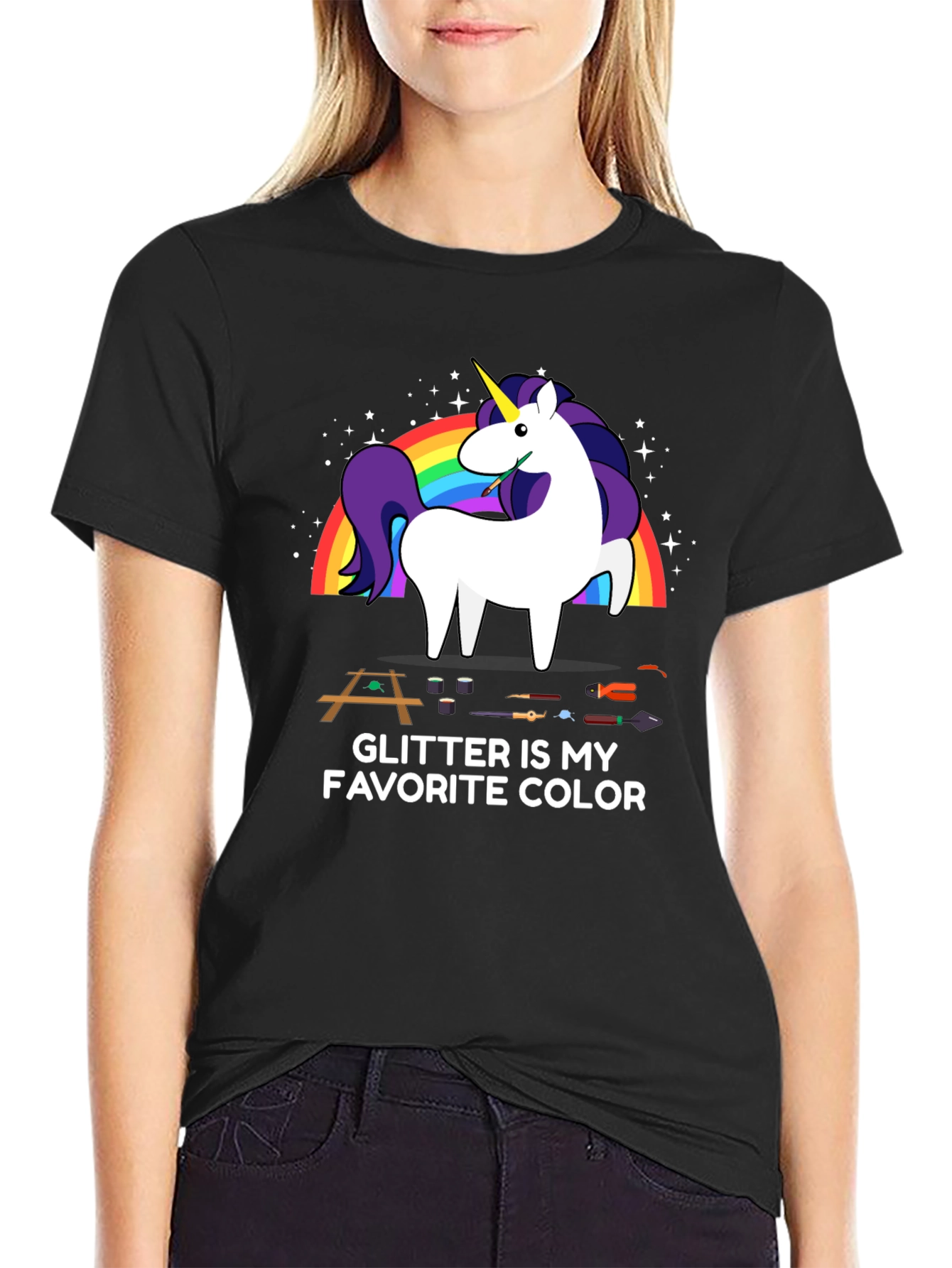 Glitter Is My Favorite Color T-Shirt Unicorn Carpenter
