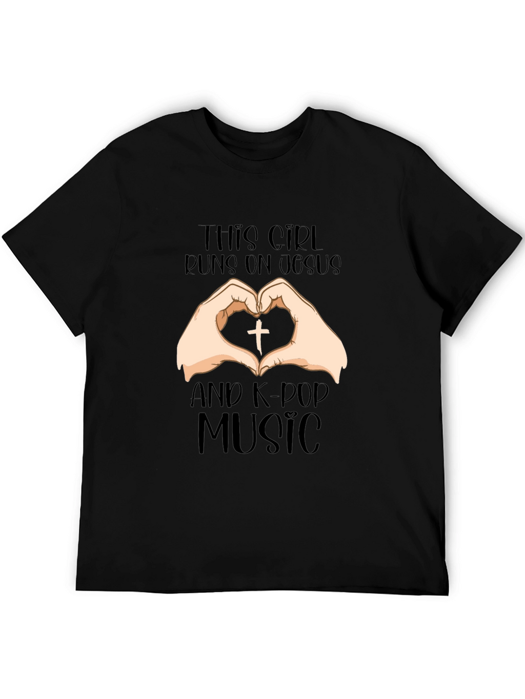 Girl Runs on Jesus & K-Pop Music T-Shirt