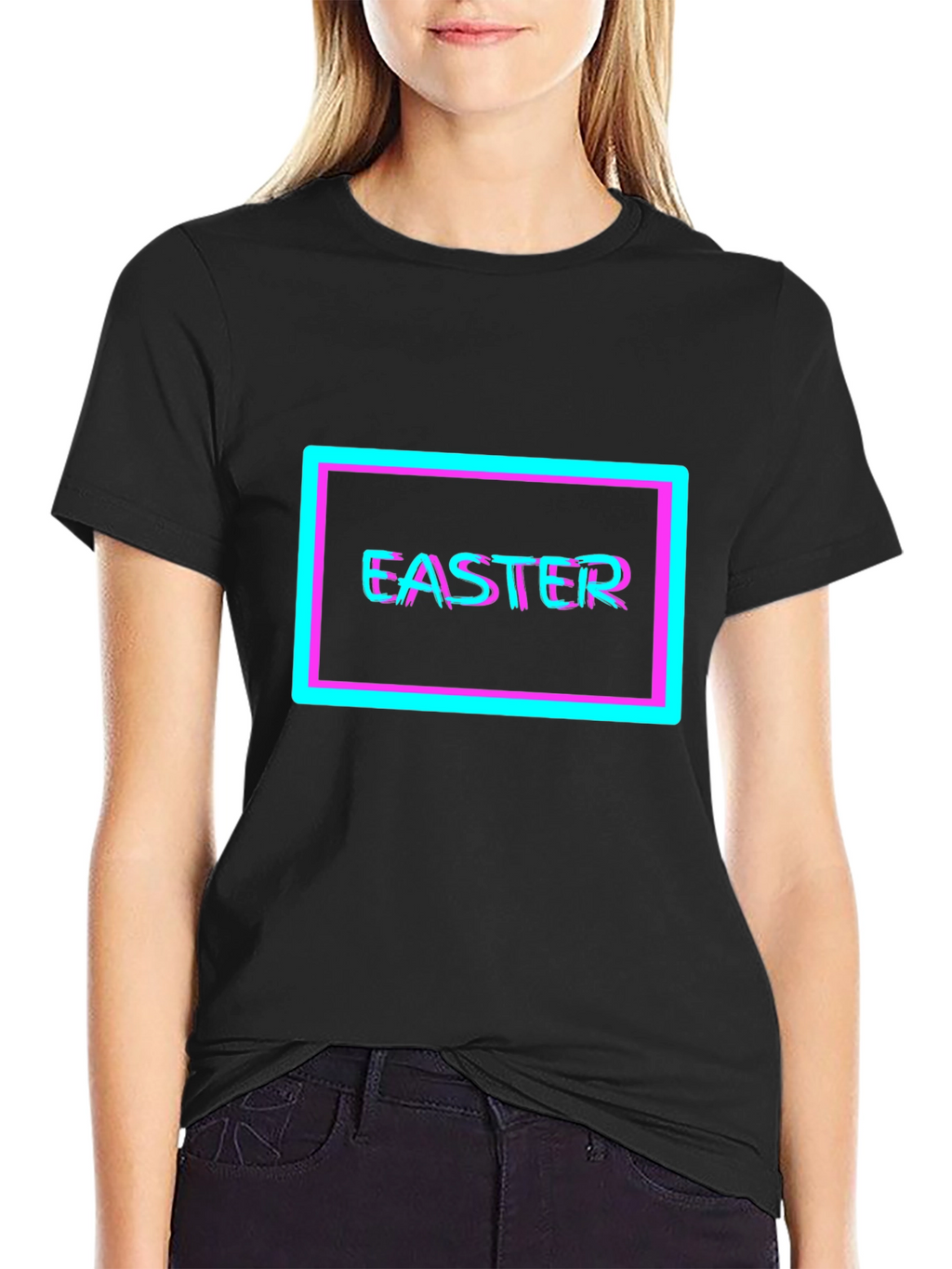 Easter Glitch T-Shirt - Vibrant Holiday Style