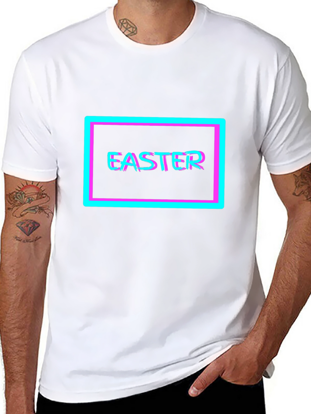 Easter Glitch T-Shirt - Vibrant Holiday Style