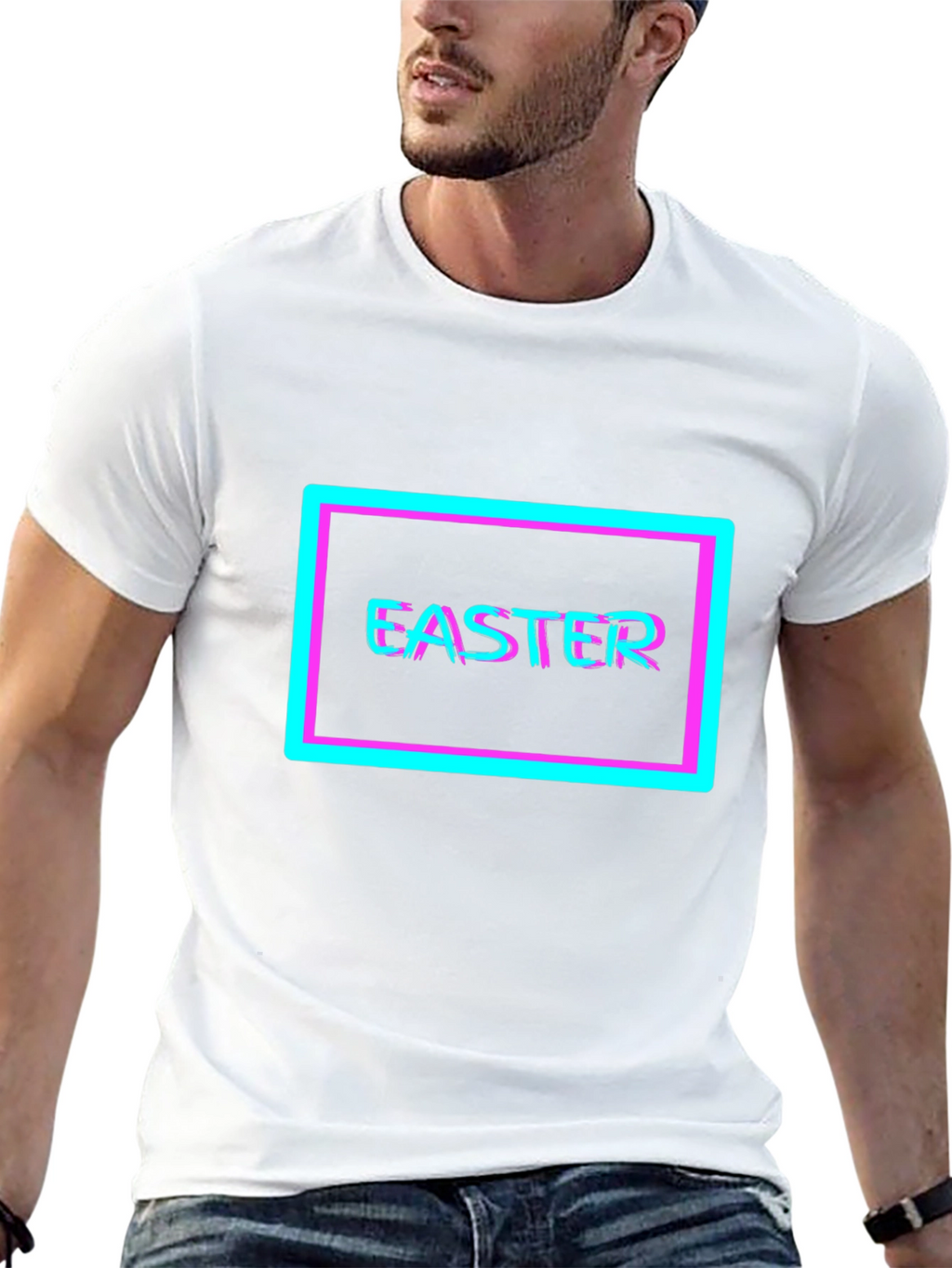 Easter Glitch T-Shirt - Vibrant Holiday Style