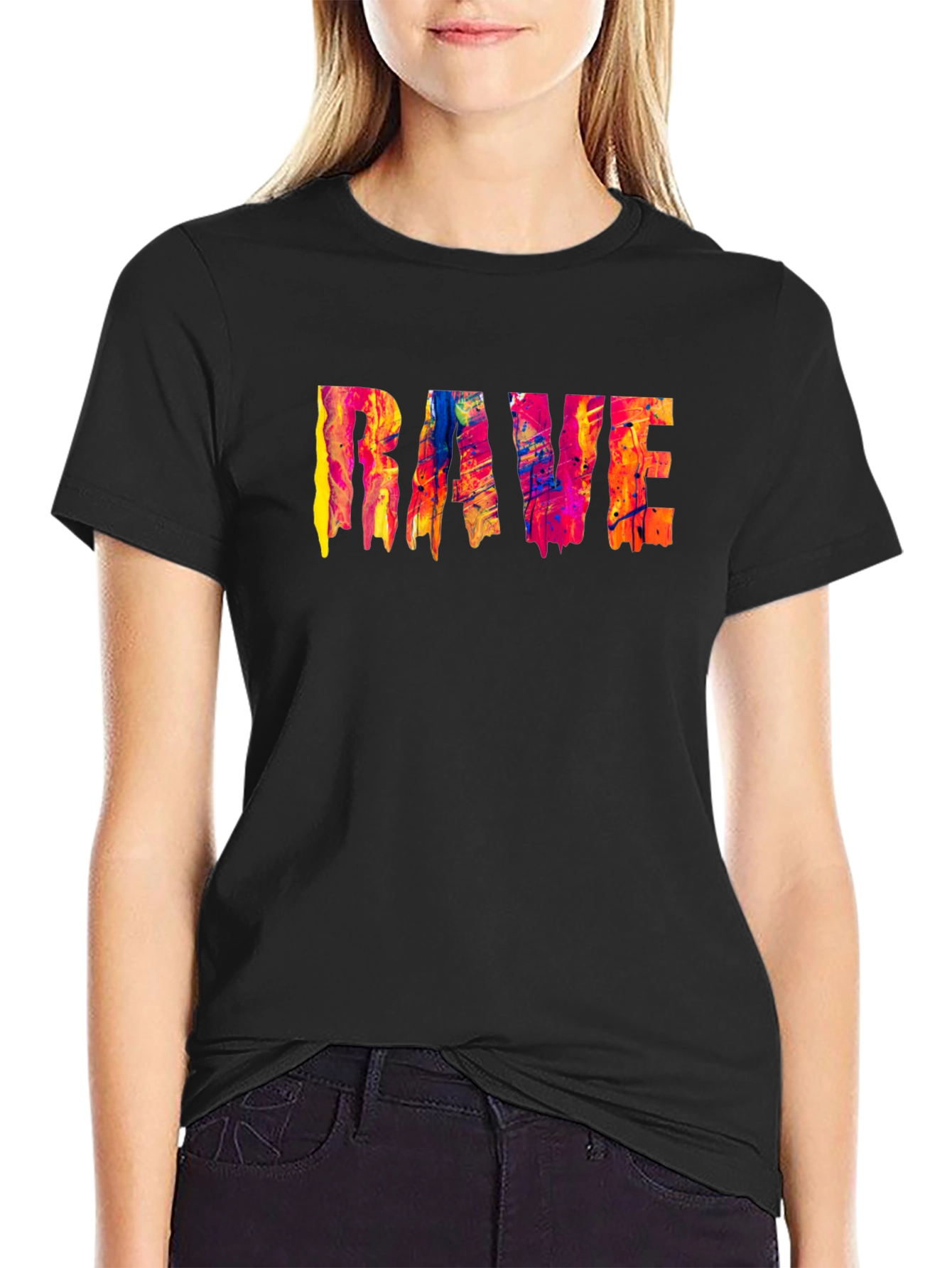 RAVE Colorful Graphic T-Shirt Unique Design