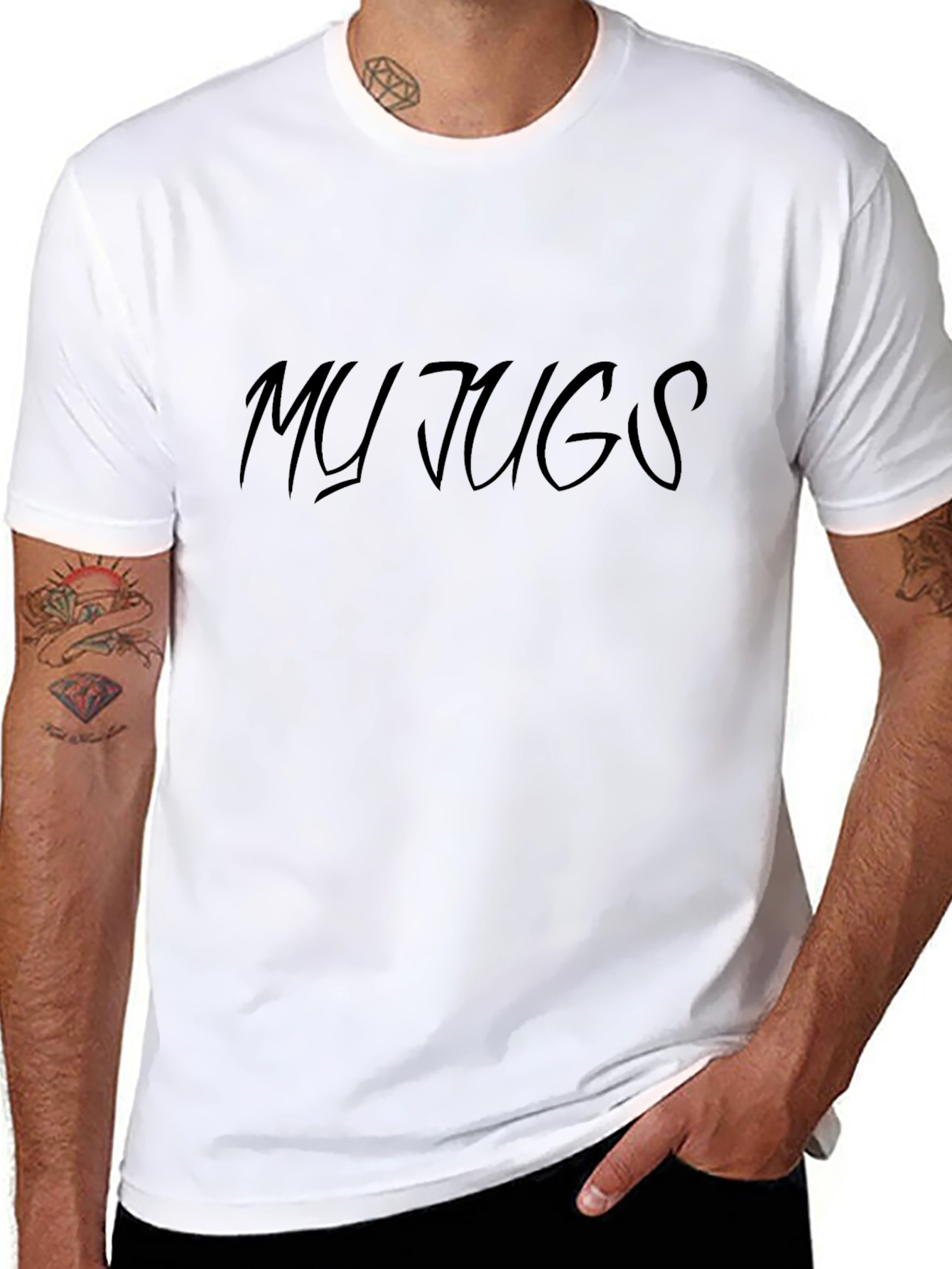 My Jugs T-Shirt - Black Crew Neck Tee