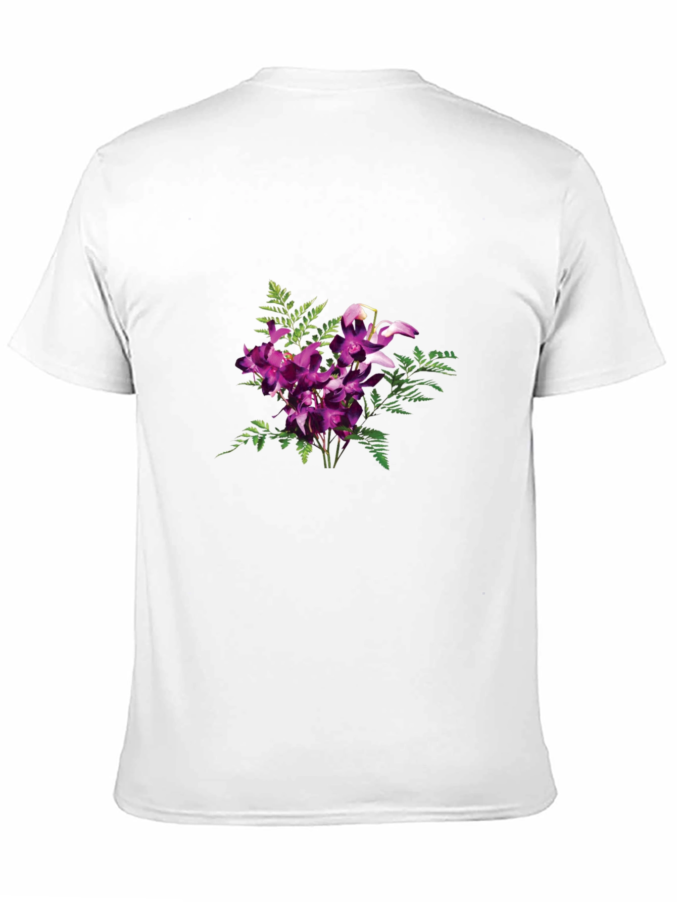 Floral Orchid Graphic Tee - Black Cotton Comfort