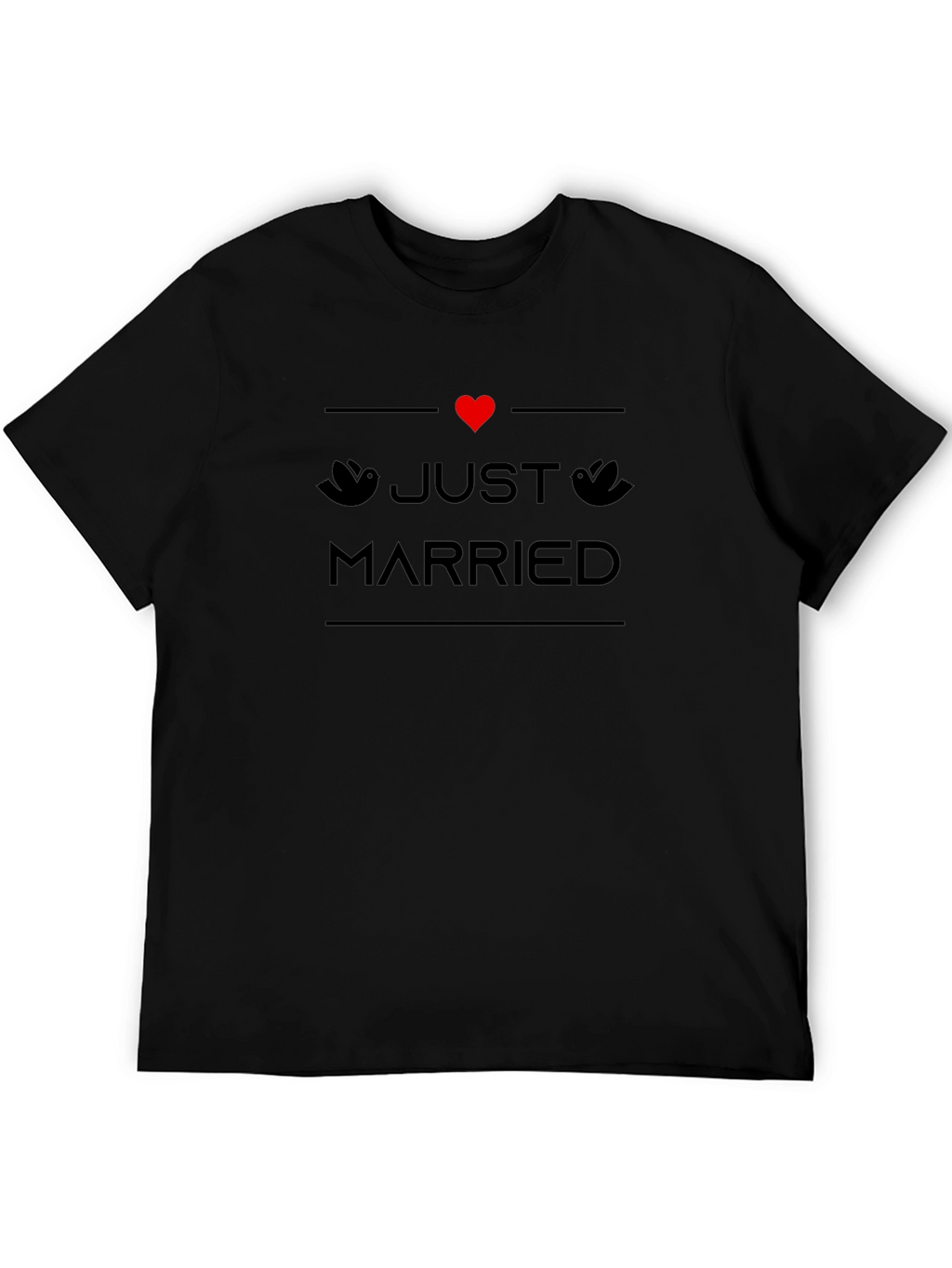 Just Married T-Shirt - Black Wedding Tee