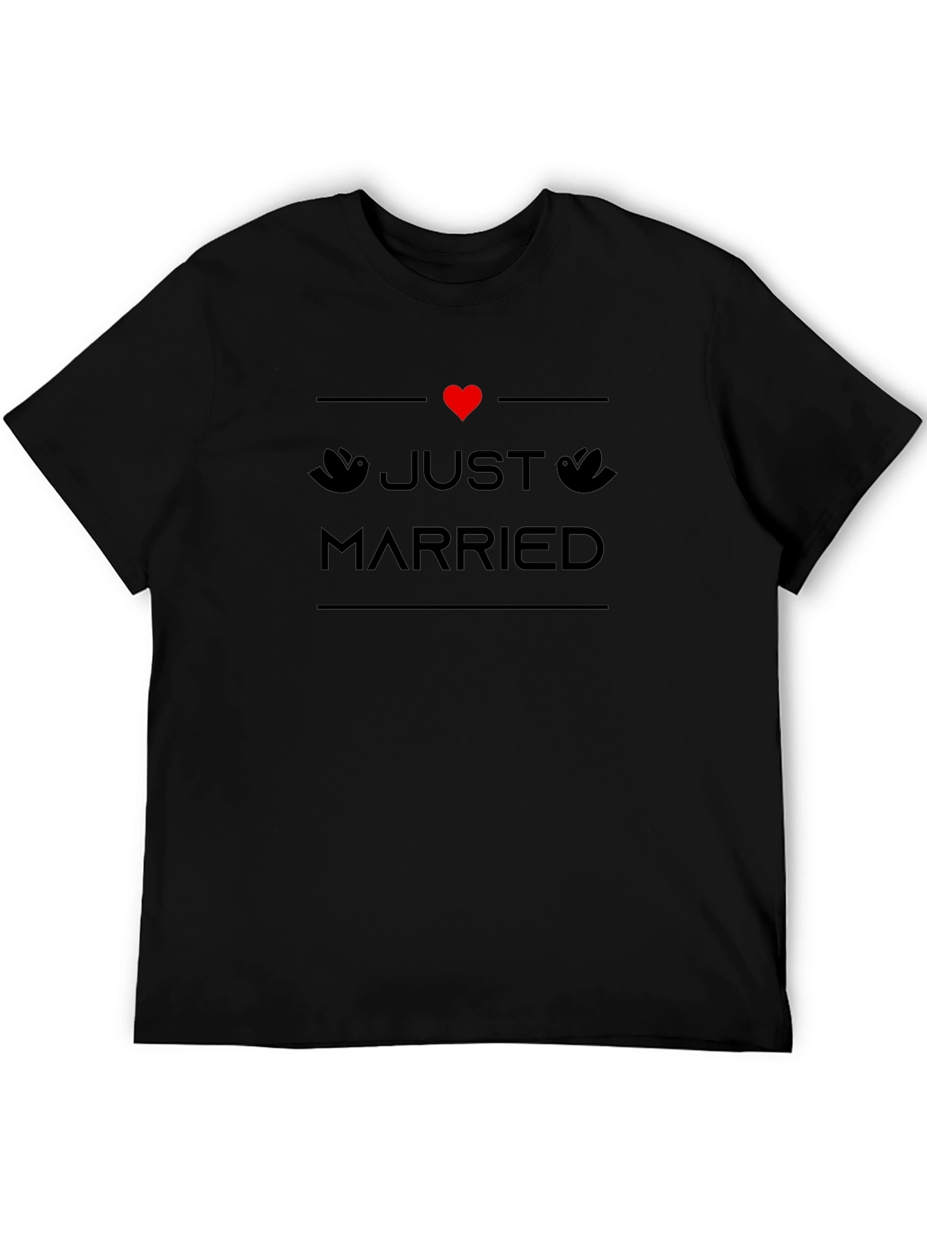 Just Married T-Shirt - Black Wedding Tee