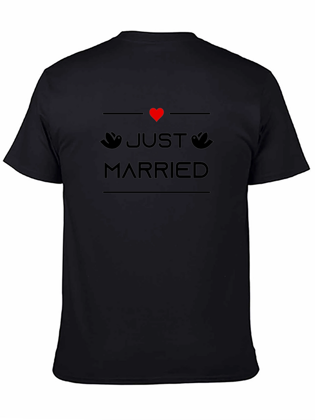 Just Married T-Shirt - Black Wedding Tee