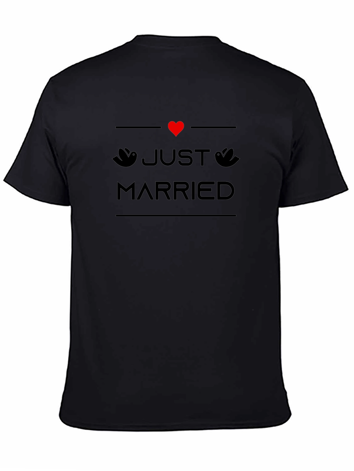 Just Married T-Shirt - Black Wedding Tee