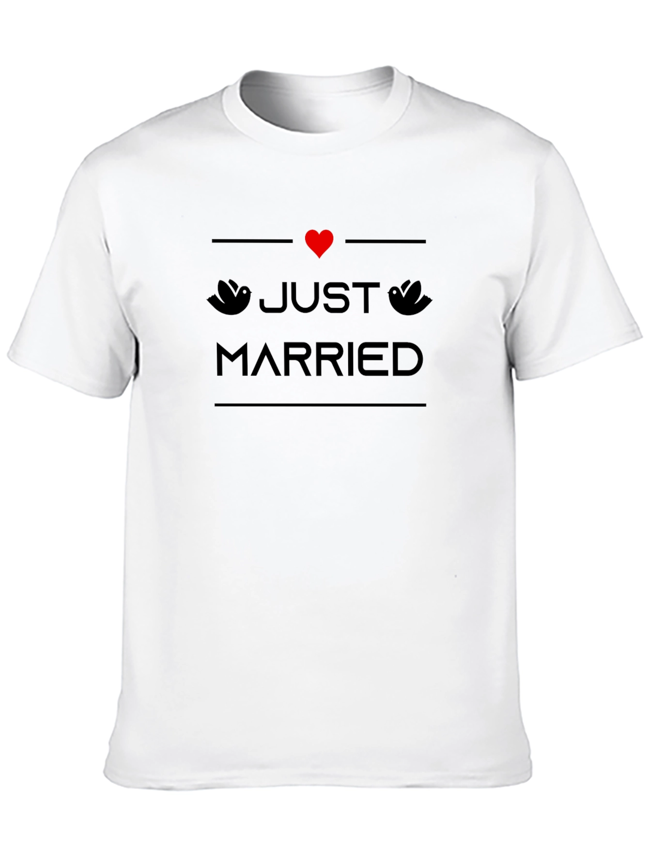 Just Married T-Shirt - Black Wedding Tee