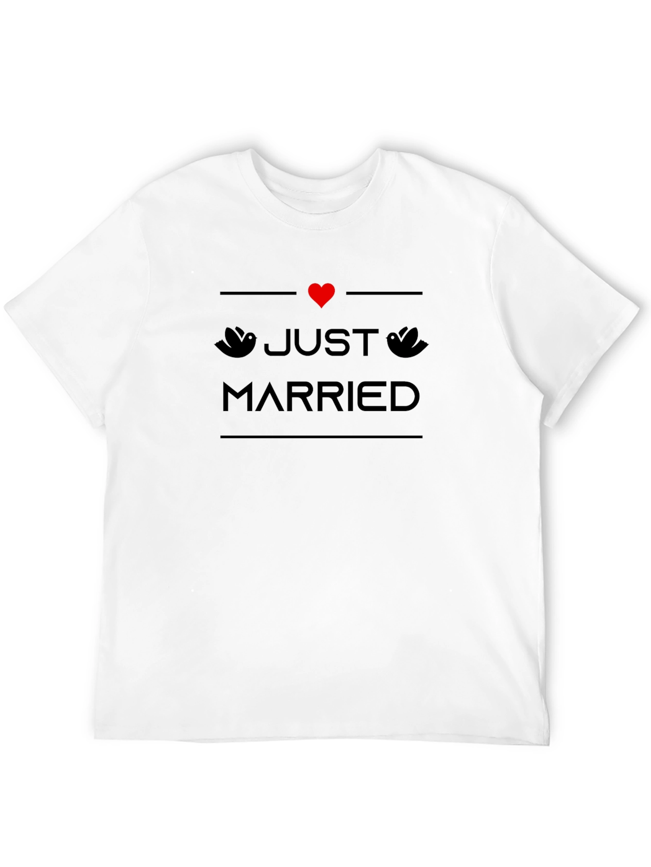 Just Married T-Shirt - Black Wedding Tee