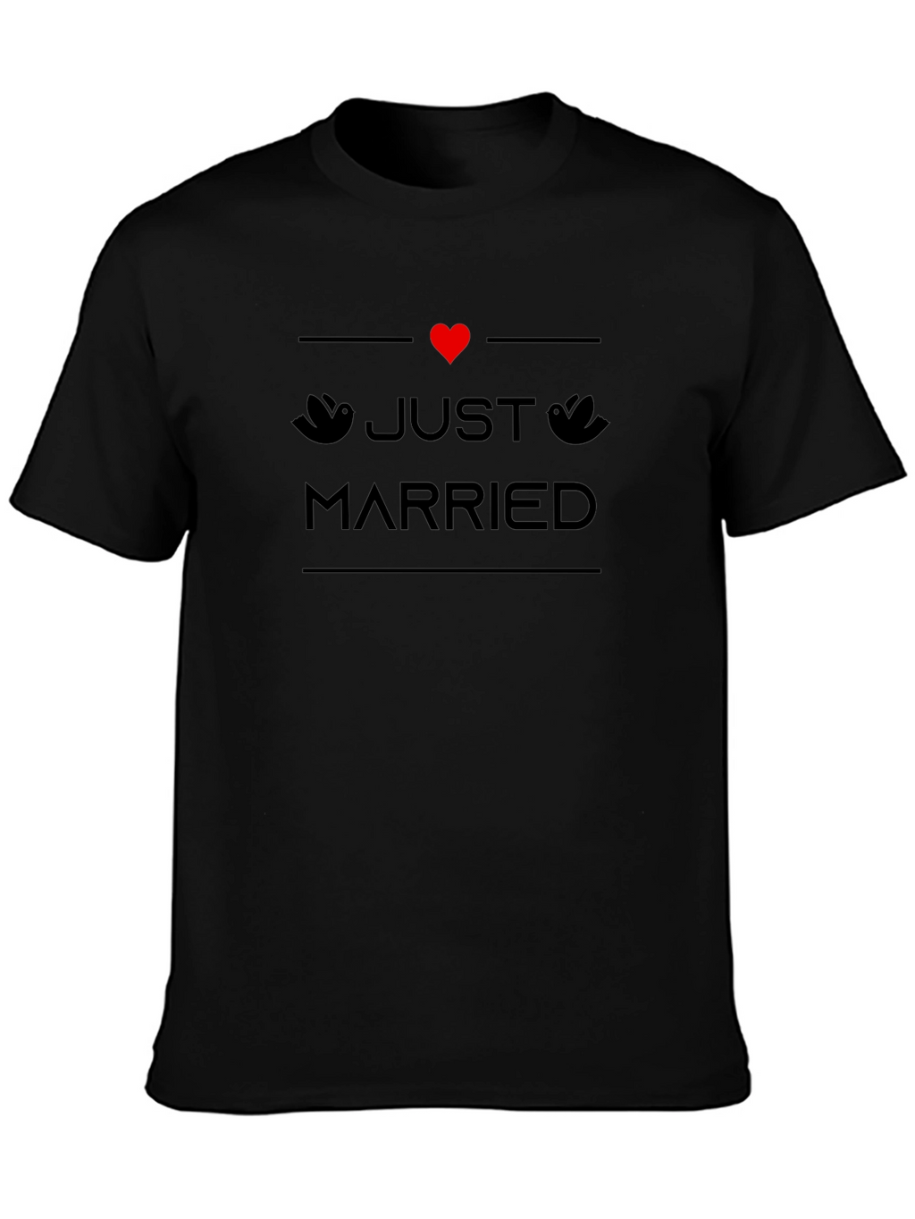 Just Married T-Shirt - Black Wedding Tee