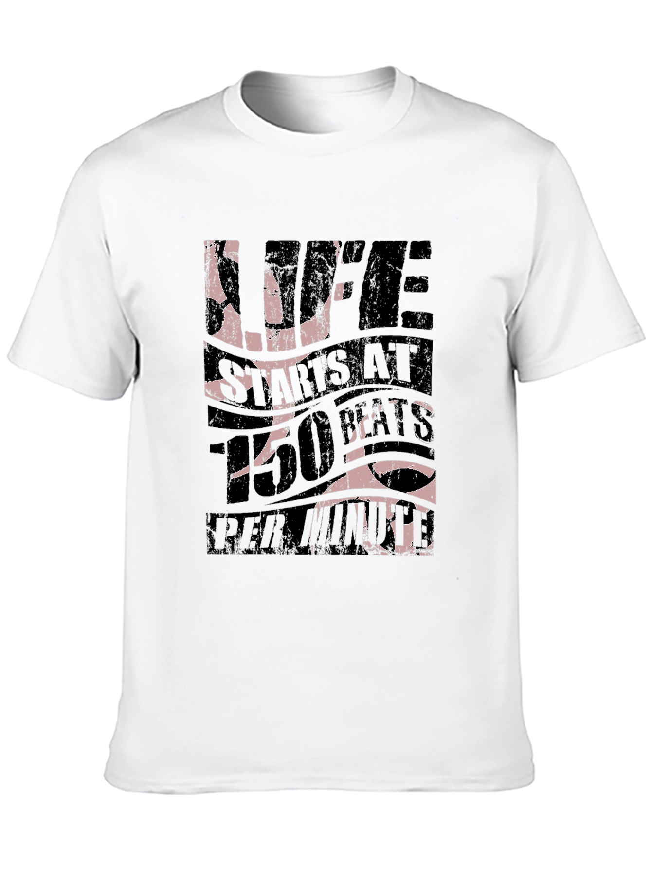 Life Starts at 150 BPM Black T-Shirt