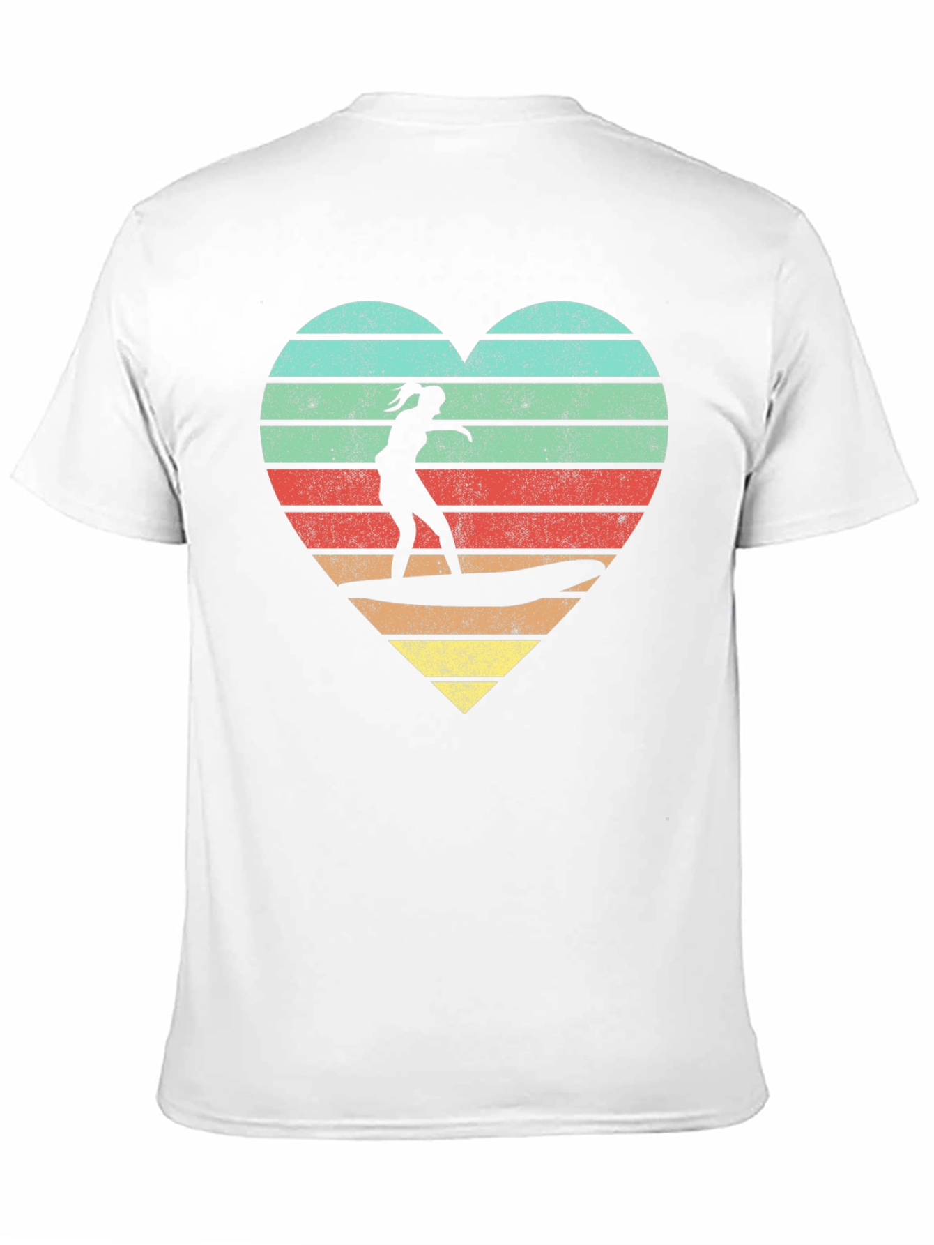 Retro Surfer Heart T-Shirt - Vintage Beach Vibes