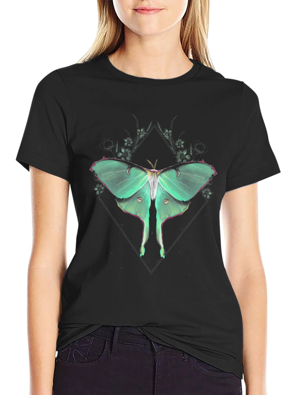 Luna Moth Graphic Tee - Black