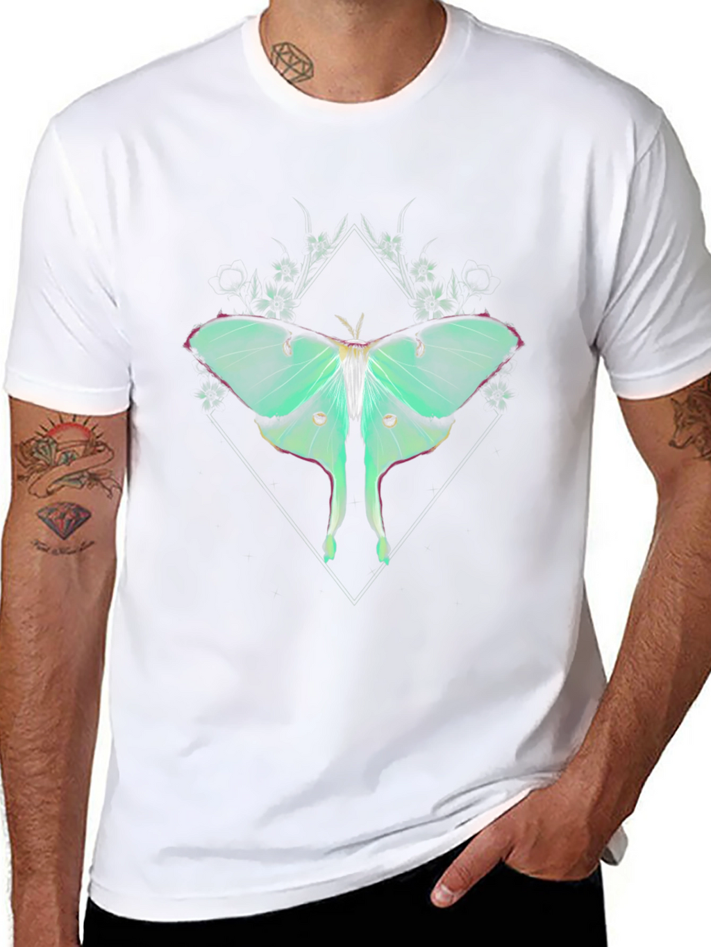 Luna Moth Graphic Tee - Black