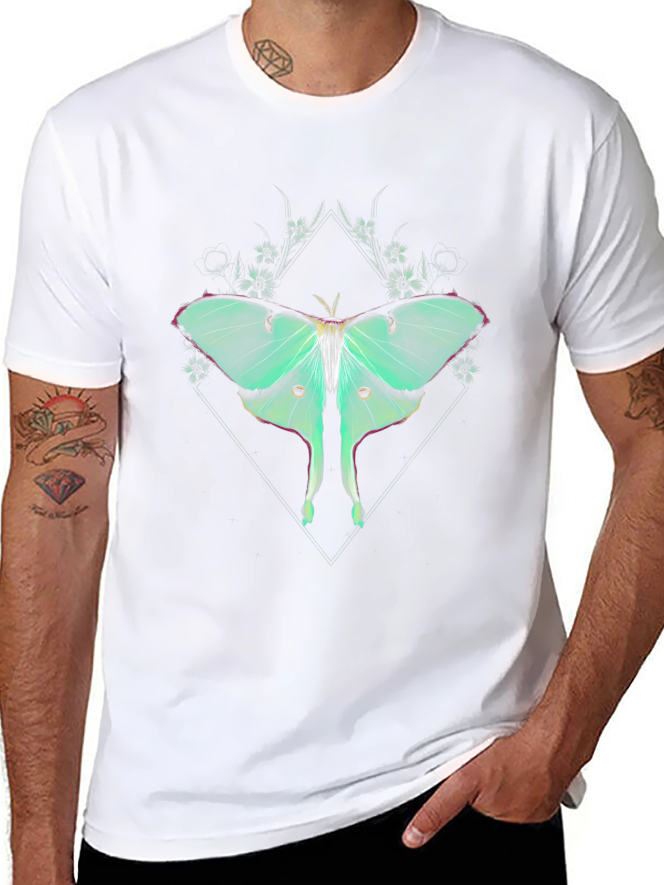 Luna Moth Graphic Tee - Black