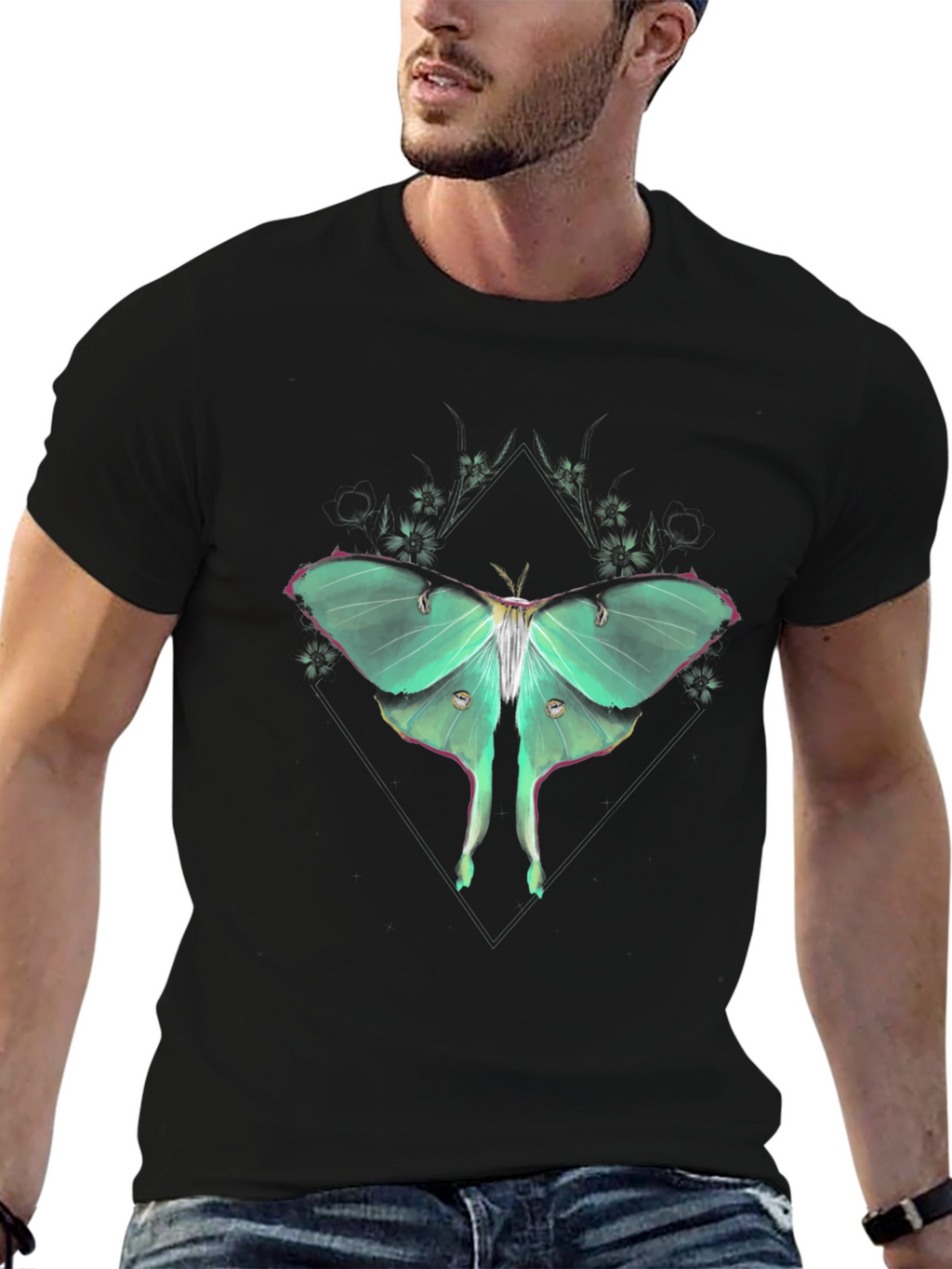 Luna Moth Graphic Tee - Black