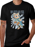 Street Fighter Cats Black T-Shirt