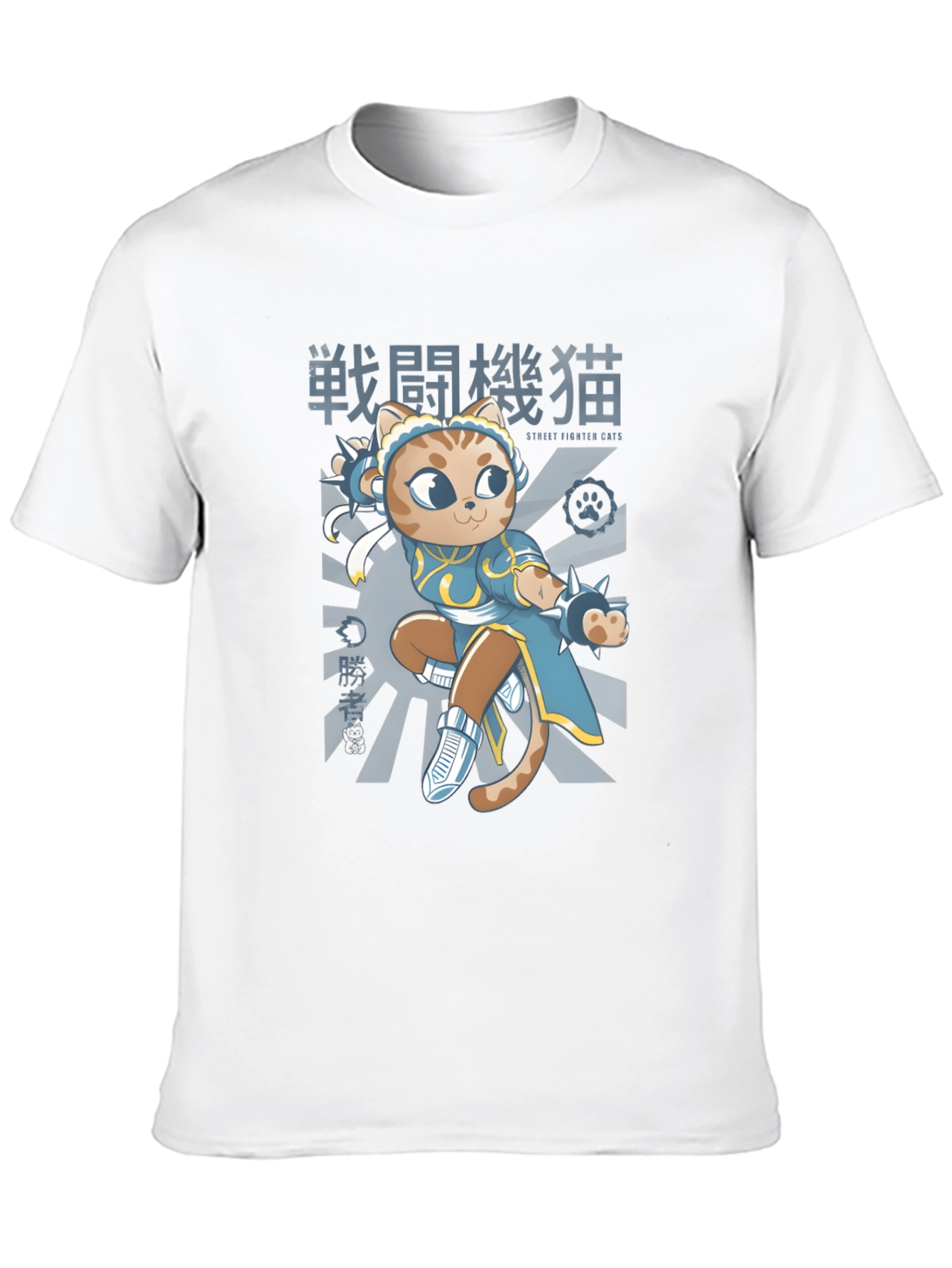 Street Fighter Cats Black T-Shirt