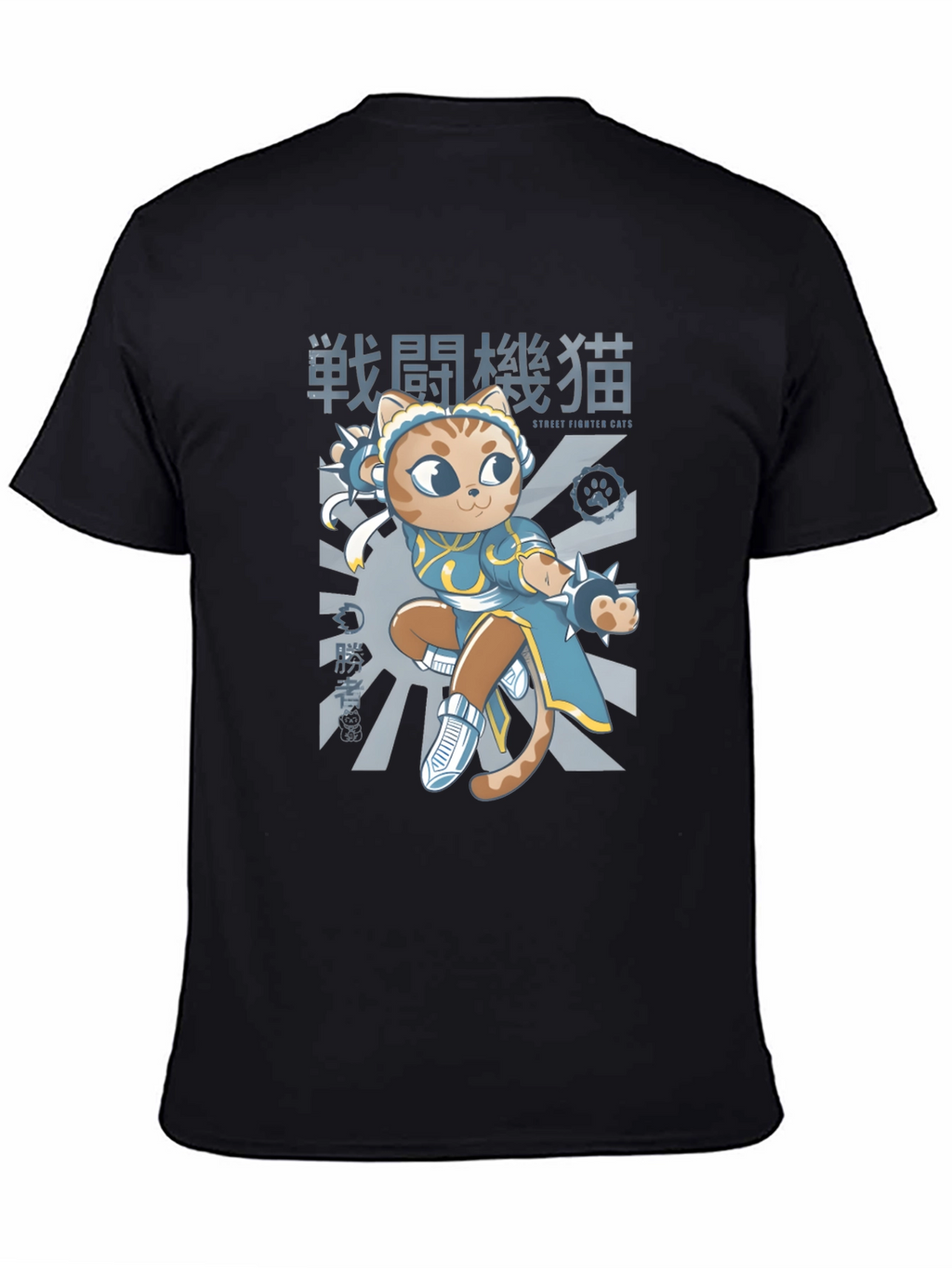 Street Fighter Cats Black T-Shirt